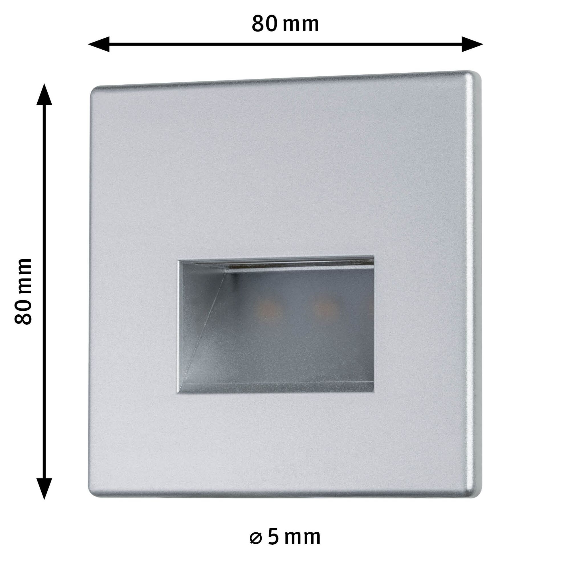 Paulmann LED Einbauleuchte »LED Wandeinbauleuchte Edge Quadro 1,2W 25lm 230V« 1 Stk. Warmweiß