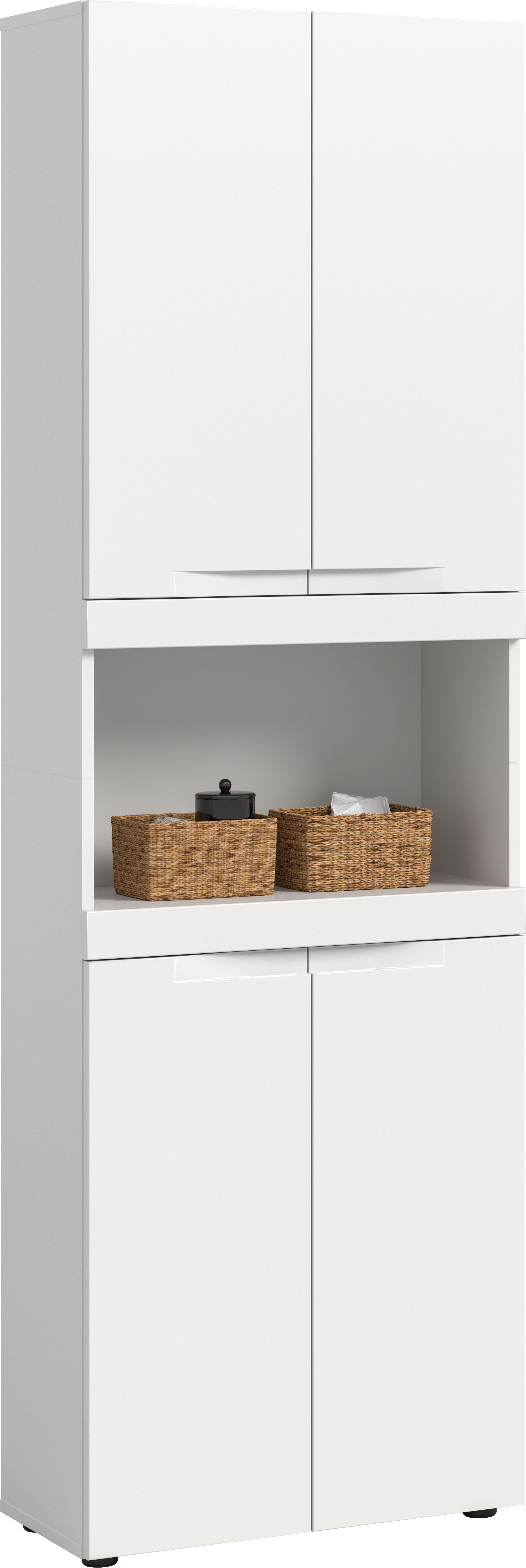 OTTO home Hochschrank "MAOI, Höhe 194 cm, 4 Türen, 1 offenes Fach" Badezimmerschrank, Schrank, Badschrank, Midischrank, Bad, Badezimmer
