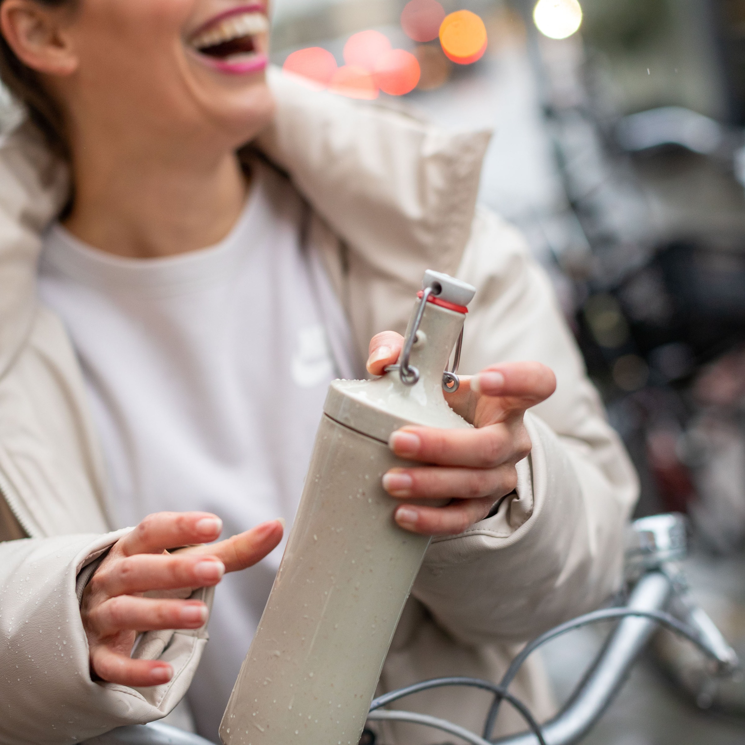 KOZIOL Trinkflasche »PLOPP TO GO«, recycelbar,melaminfrei,biozirkulär,425ml