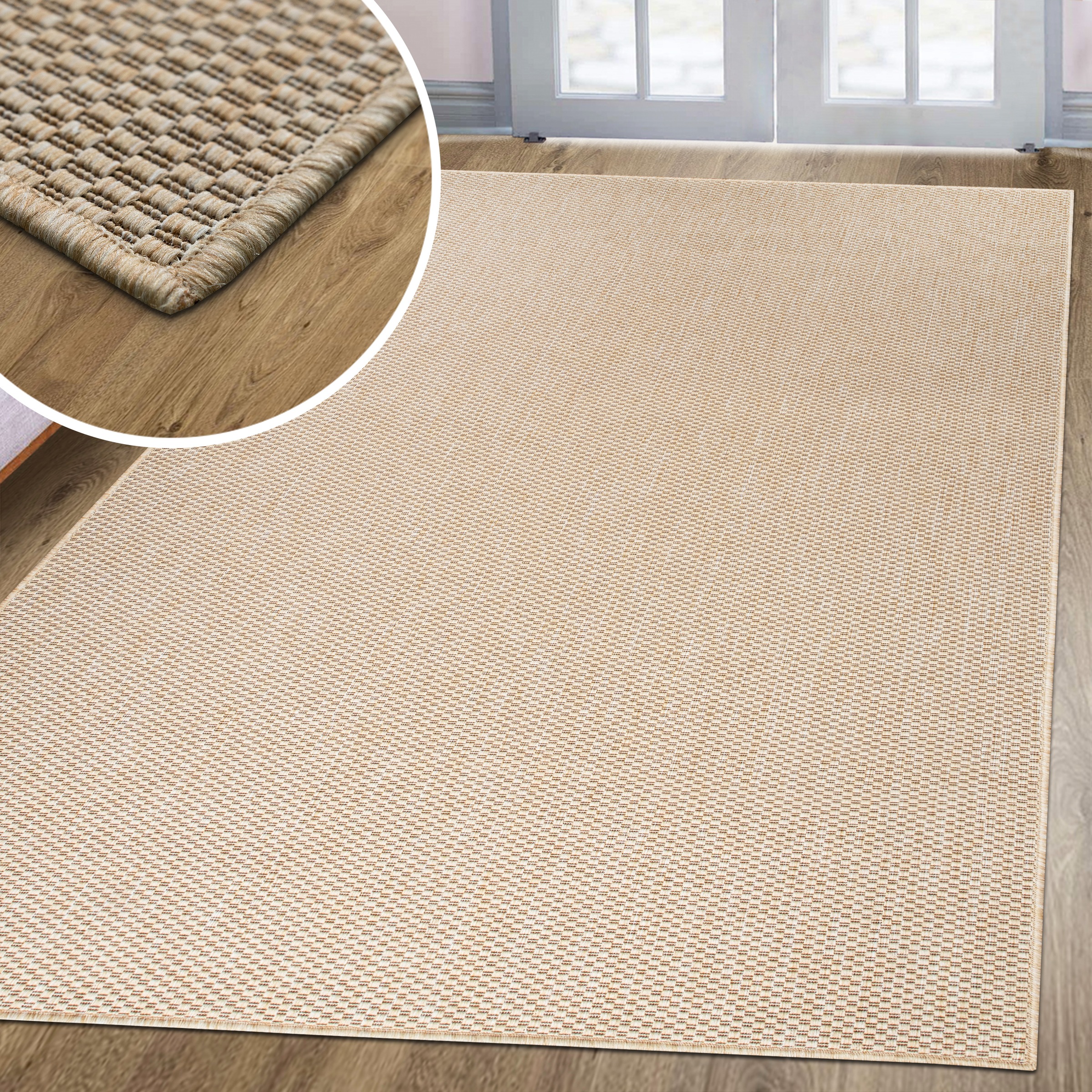 my home Teppich »Venedig auch als Läufer erhältlich«, rechteckig, 4 mm Höhe, In- und Outdoor geeignet, Sisal-Optik, Wetterfest & UV-beständig