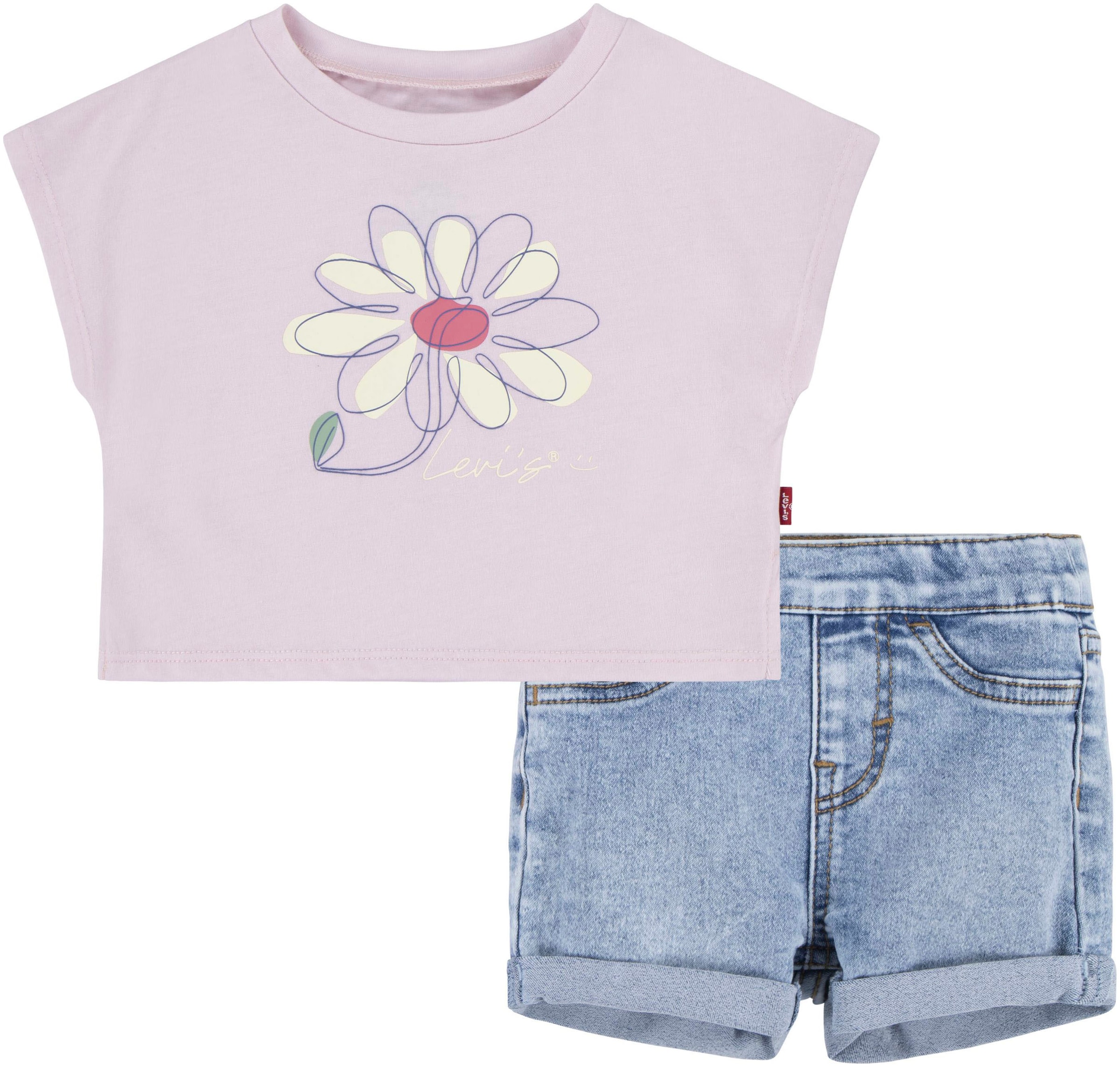 Levi's® Kids Shirt & Shorts, mit Blumen-Frontprint