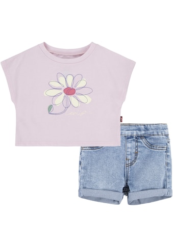 Shirt & Shorts, mit Blumen-Frontprint