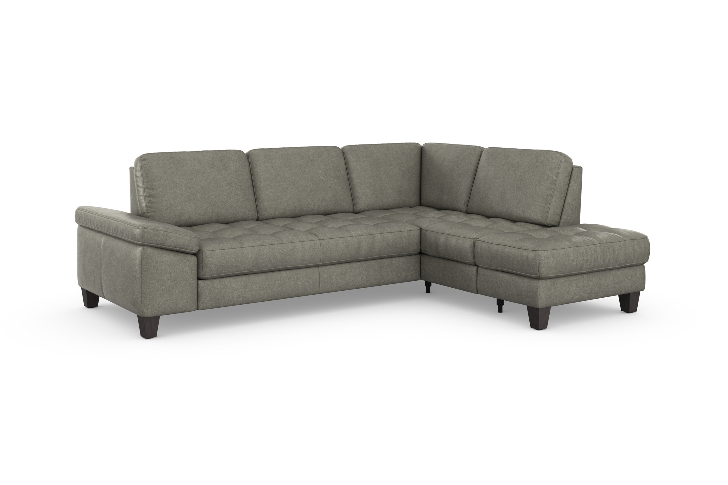 Ecksofa SIT & MORE "Westham L-Form", grau, B:261cm H:88cm T:179cm, 100% Polyester, Sofas, Ecksofa, mit Ottomane, mit oder ohne Bettfunktion, Bettkasten, Verstellung 9