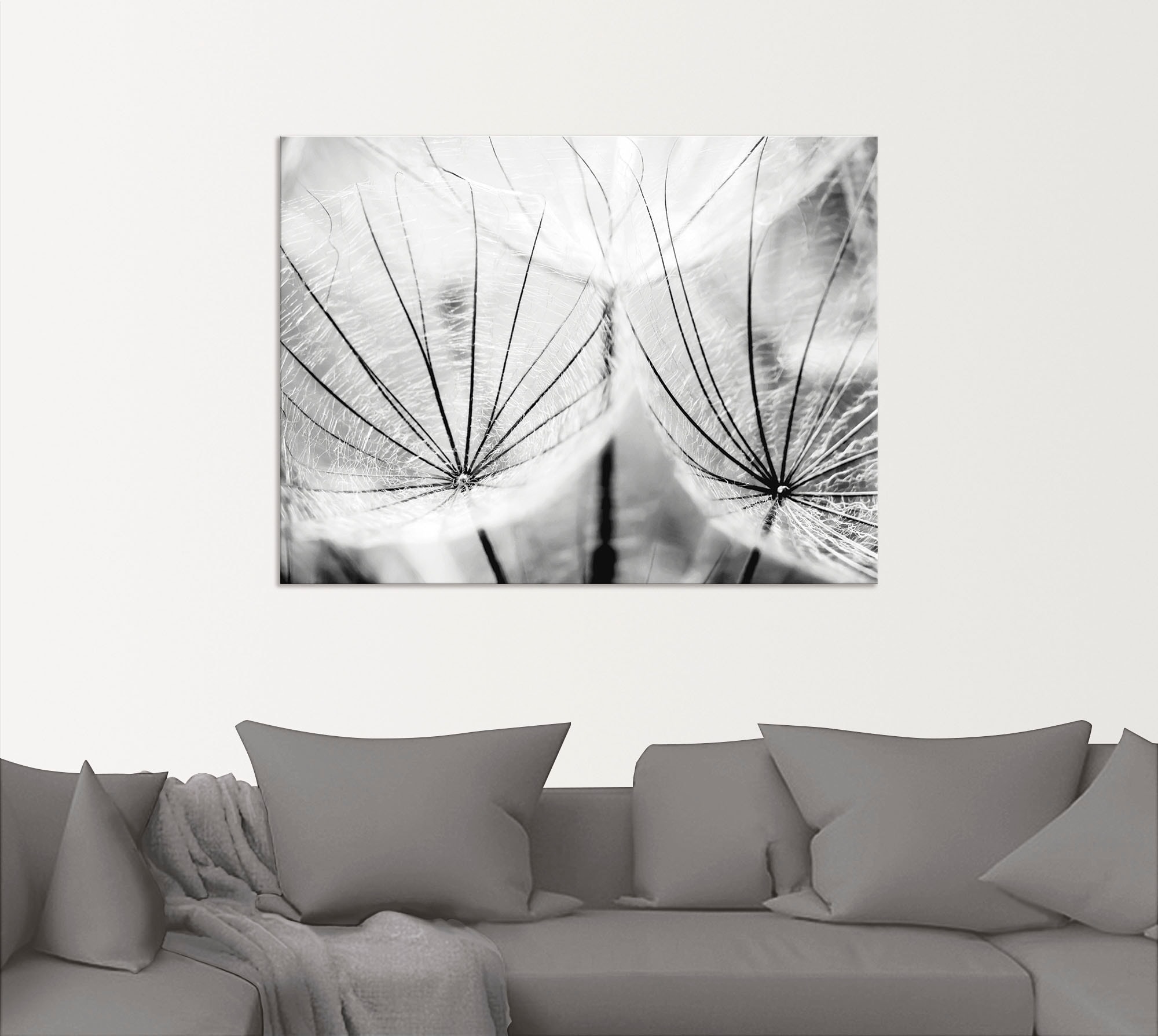 Artland Wandbild »Pusteblume in schwarzweiß«, Blumen, (1 St.), als Alubild, Outdoorbild, Leinwandbild, Poster, Wandaufkleber