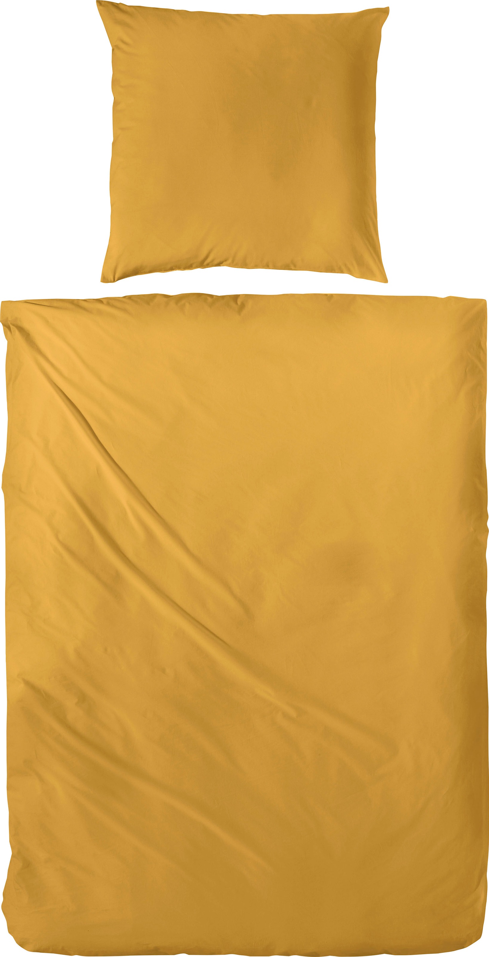 Primera Bettwäsche "Uni Luxus-Satin in Gr. 135x200, 155x220 oder 200x200 cm" 2 Stk. Bettwäsche aus Baumwolle, unifarbene Bettwäsche mit Reißverschluss