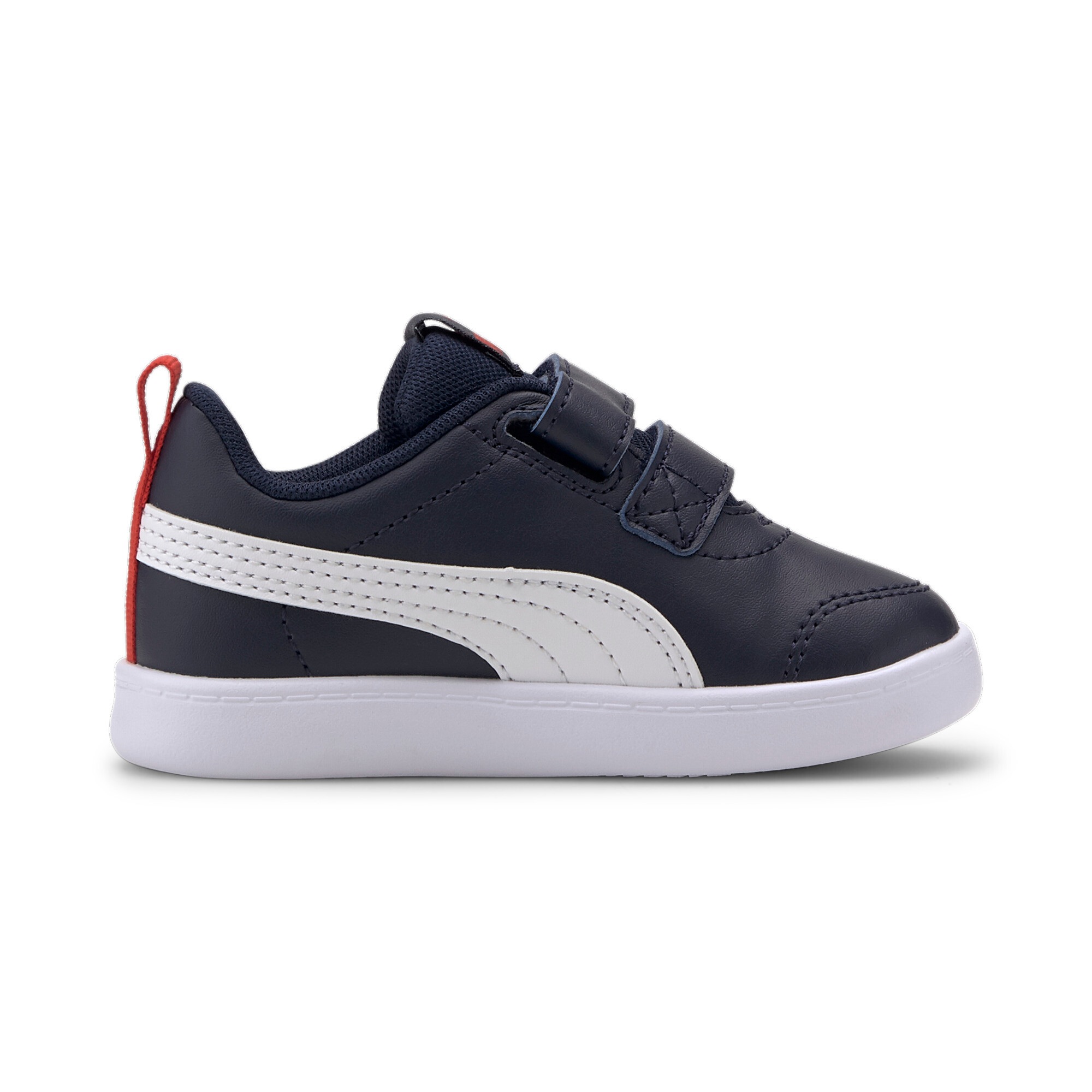 Sneaker PUMA "COURTFLEX V2 V INF", Mädchen, Gr. 21, bunt (peacoat, high risk rot), Synthetik, unifarben, Schuhe Sneaker, mit Klettverschluss, leicht profiliertes Laufsohlenprofil 2