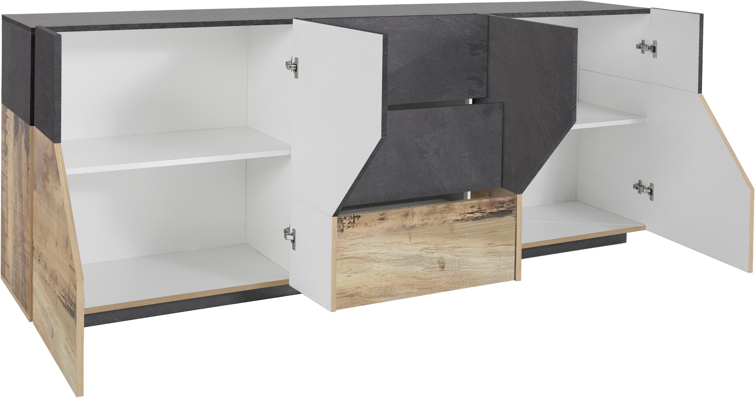 INOSIGN Sideboard »ALIEN-Kommode, Schrank, Anrichte mit 4 Türen und 3 Schubkästen«, Sideboard Breite ca. 200 cm "100 % Made in Italy"