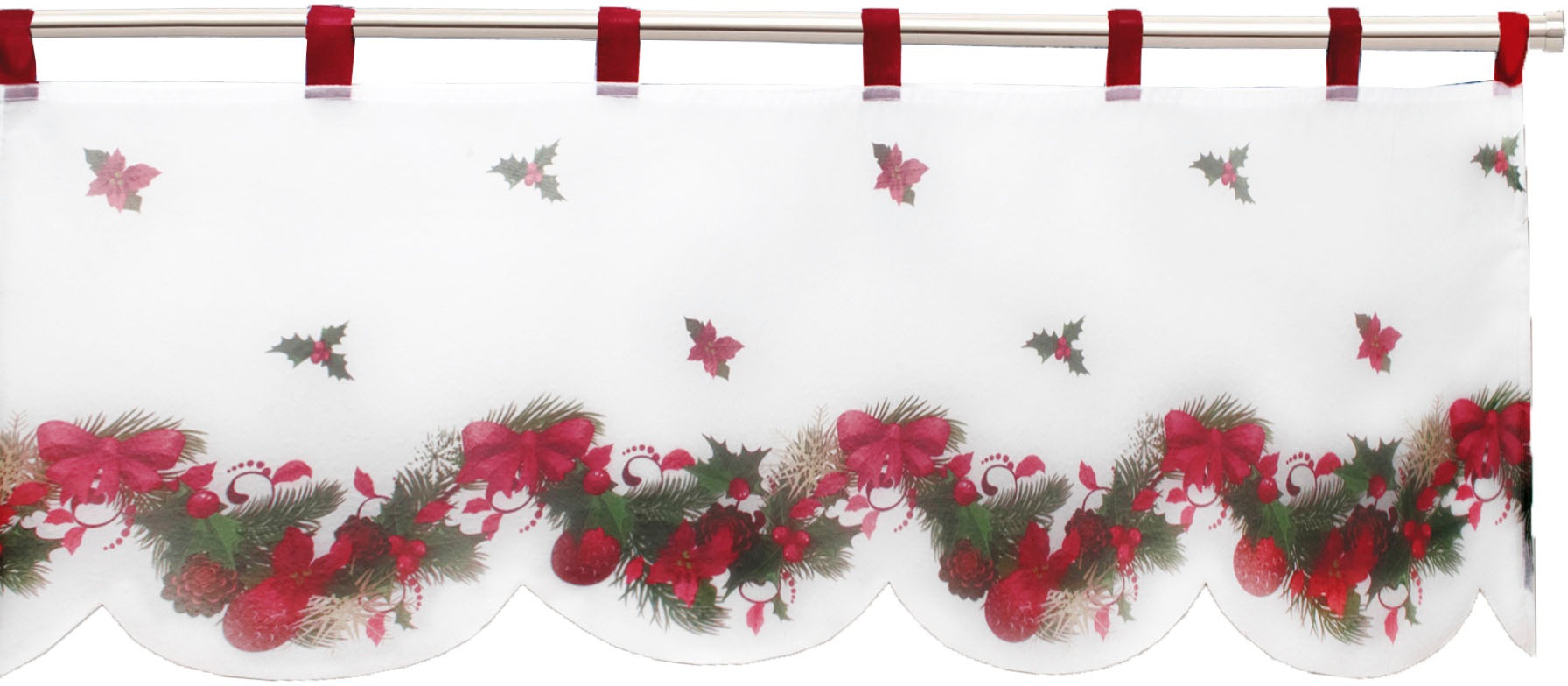 Delindo Lifestyle Gardine "Weihnachten" Schlaufen 1 tlg. mit Schlaufenaufhä günstig online kaufen