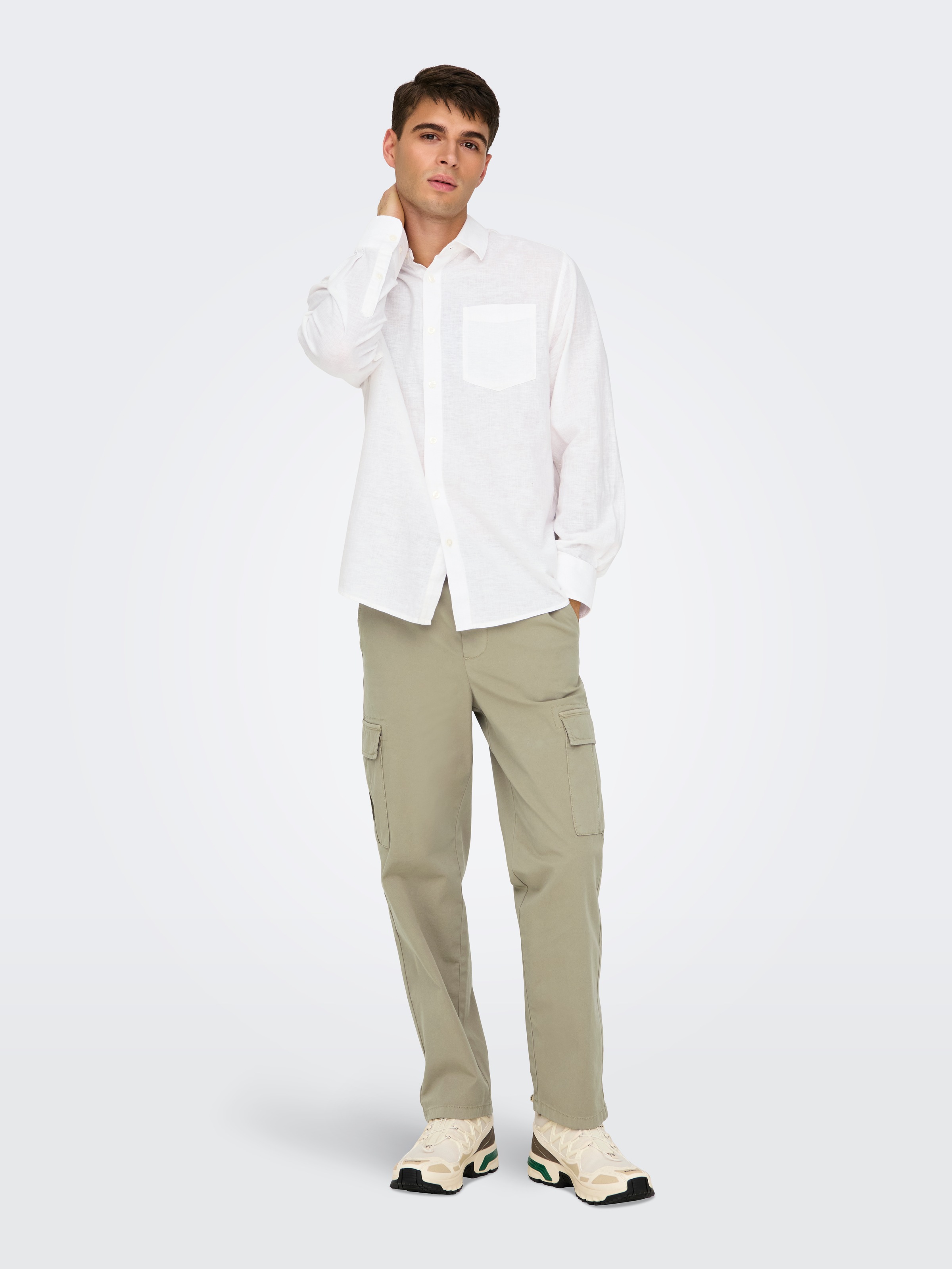 ONLY & SONS Langarmhemd »ONSCAIDEN LIFE REG LS 1 PKT SHIRT NOOS«