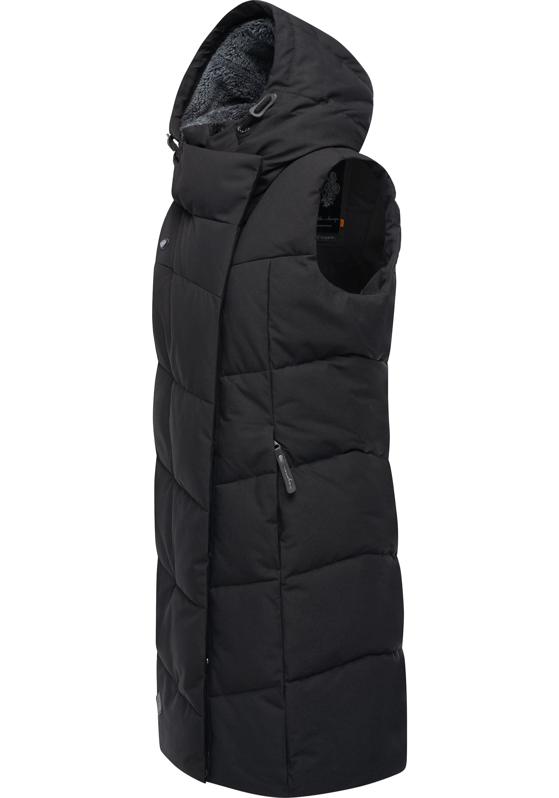 Ragwear Steppweste »Pavla Vest«, stylische Winterweste mit Teddyfutter und Kapuze