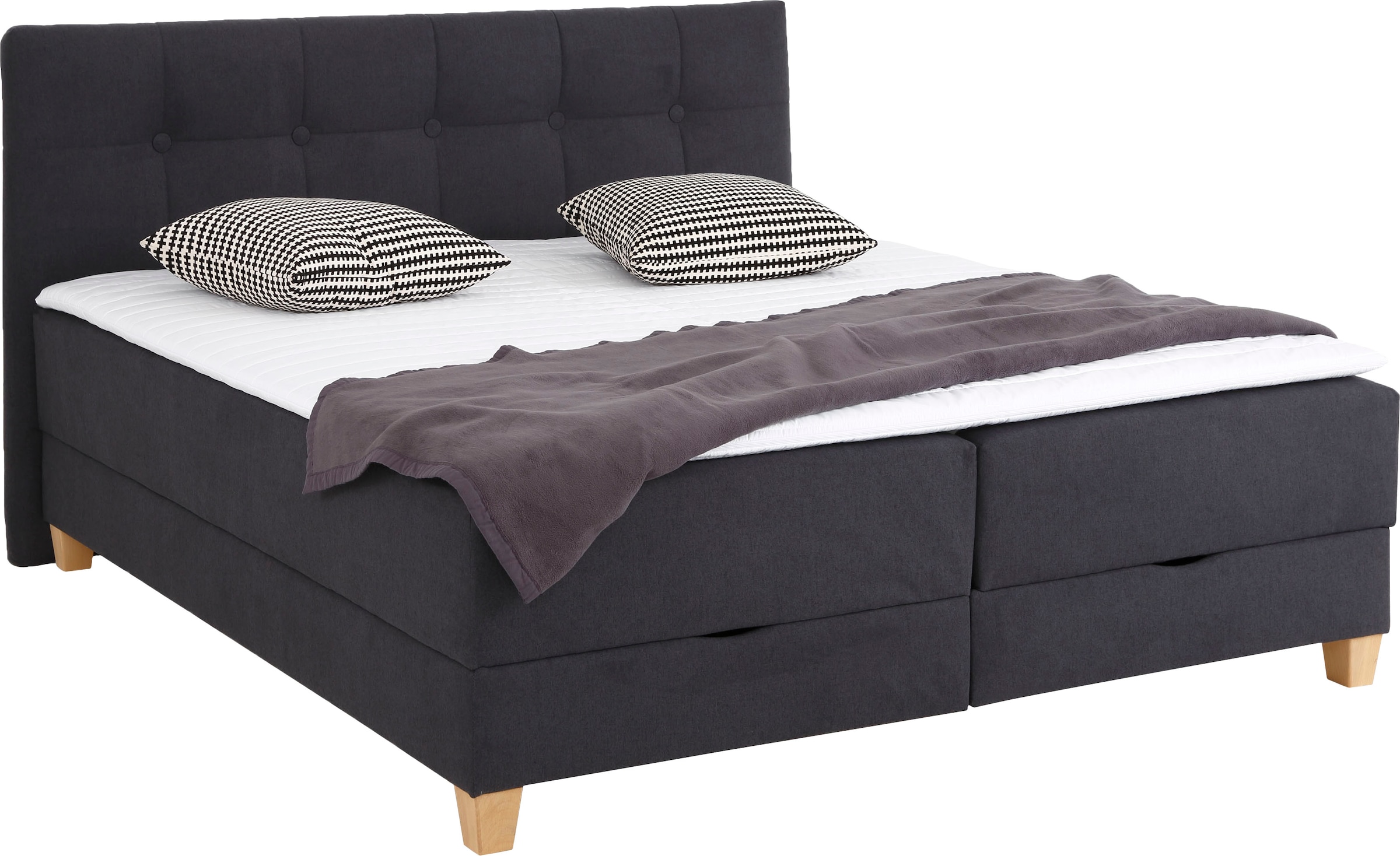 Home affaire Boxbett »Lonrai«, in H2,H3 & H4 und XXL - Überlänge 220cm wählbar, inkl. Topper