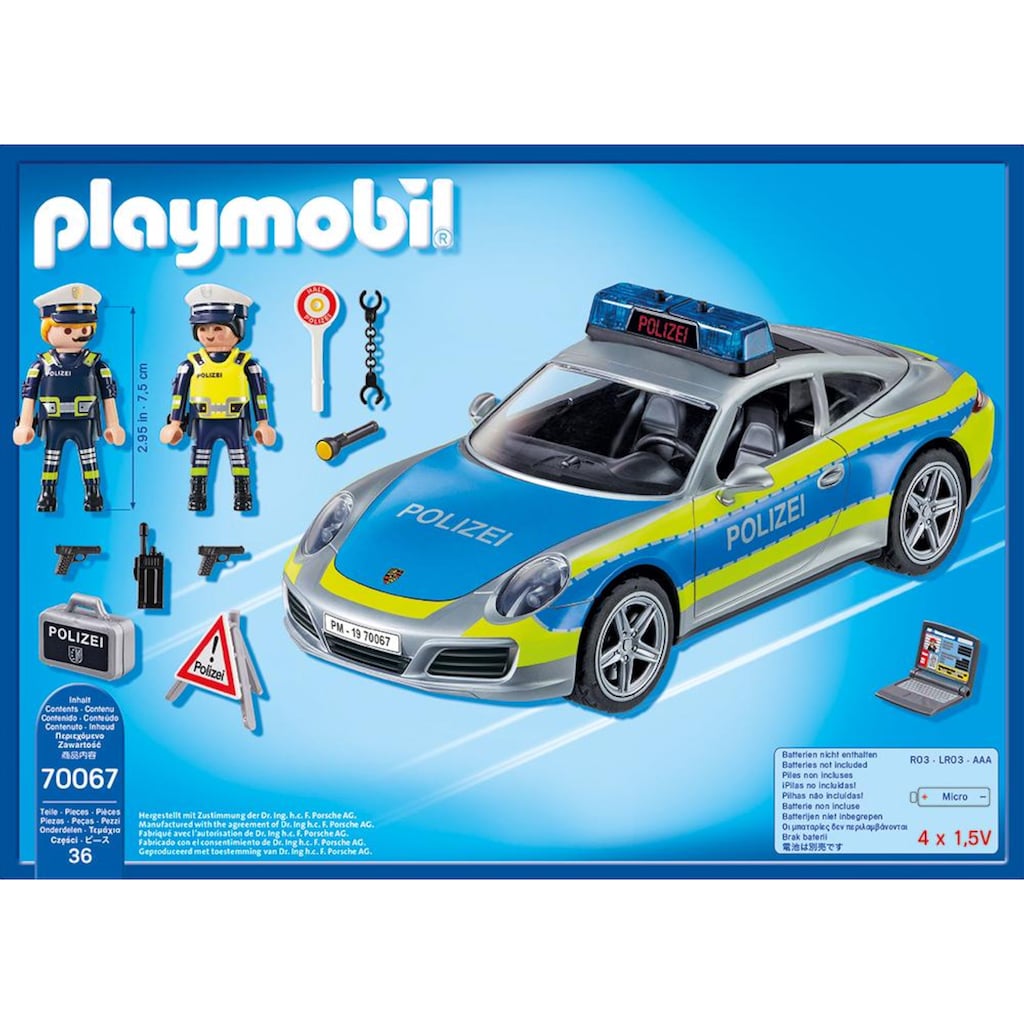 Playmobil® Konstruktions-Spielset »Porsche 911 Carrera 4S Polizei (70067), City Action«, (36 St.), Made in Germany