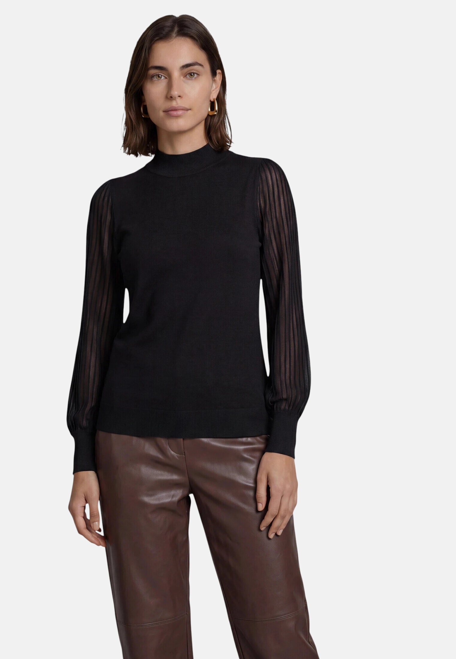 Zero Strickpullover »Damen mit Spitzenärmeln« 1 Stk. Struktur