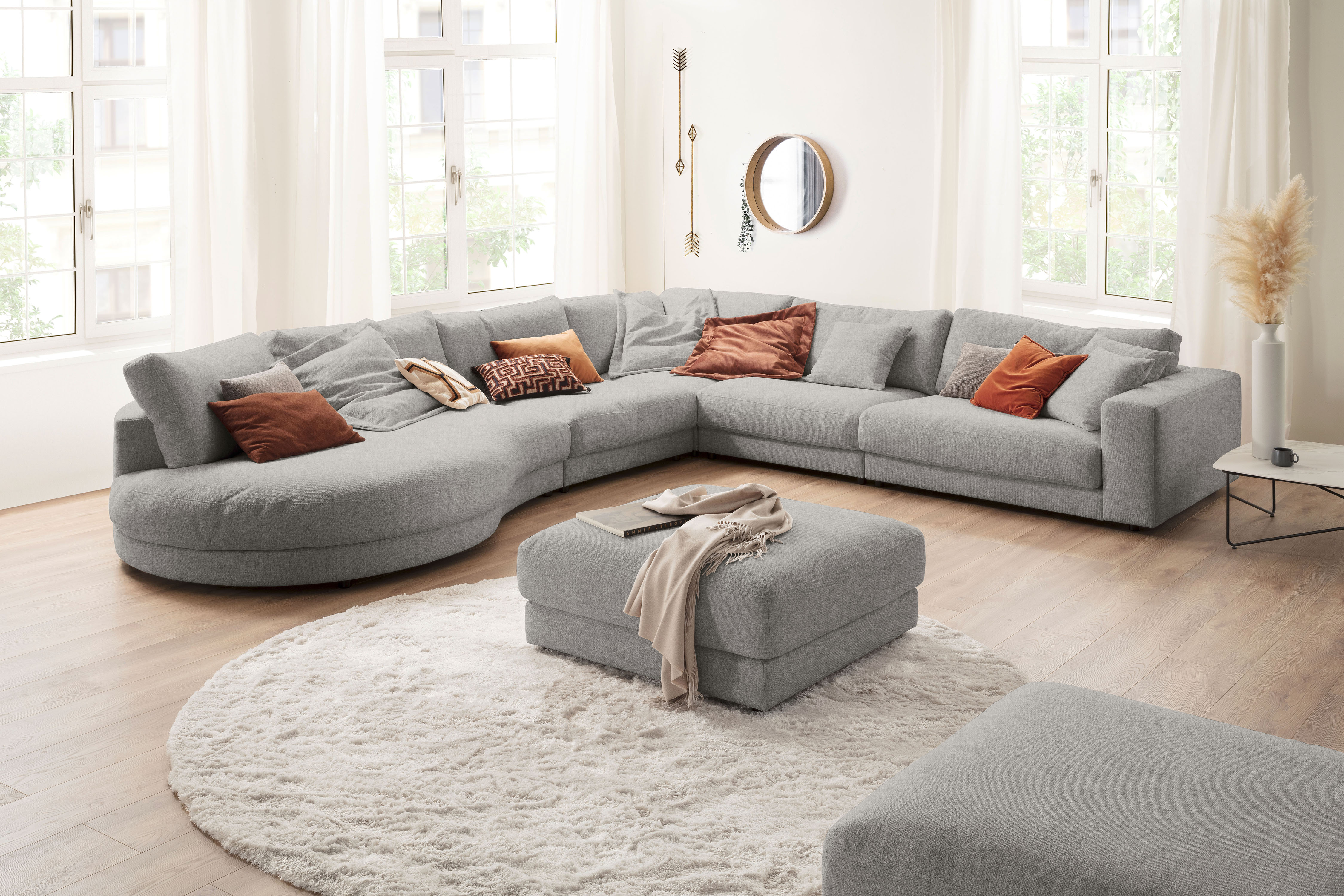 3C Candy Ecksofa "Enisa II, bequem und komfortabel, Mega Familiensofa, L-Form" incl. 3 Flatterkissen, wahlweise mit Flecken-Schutz-Bezug Easy care