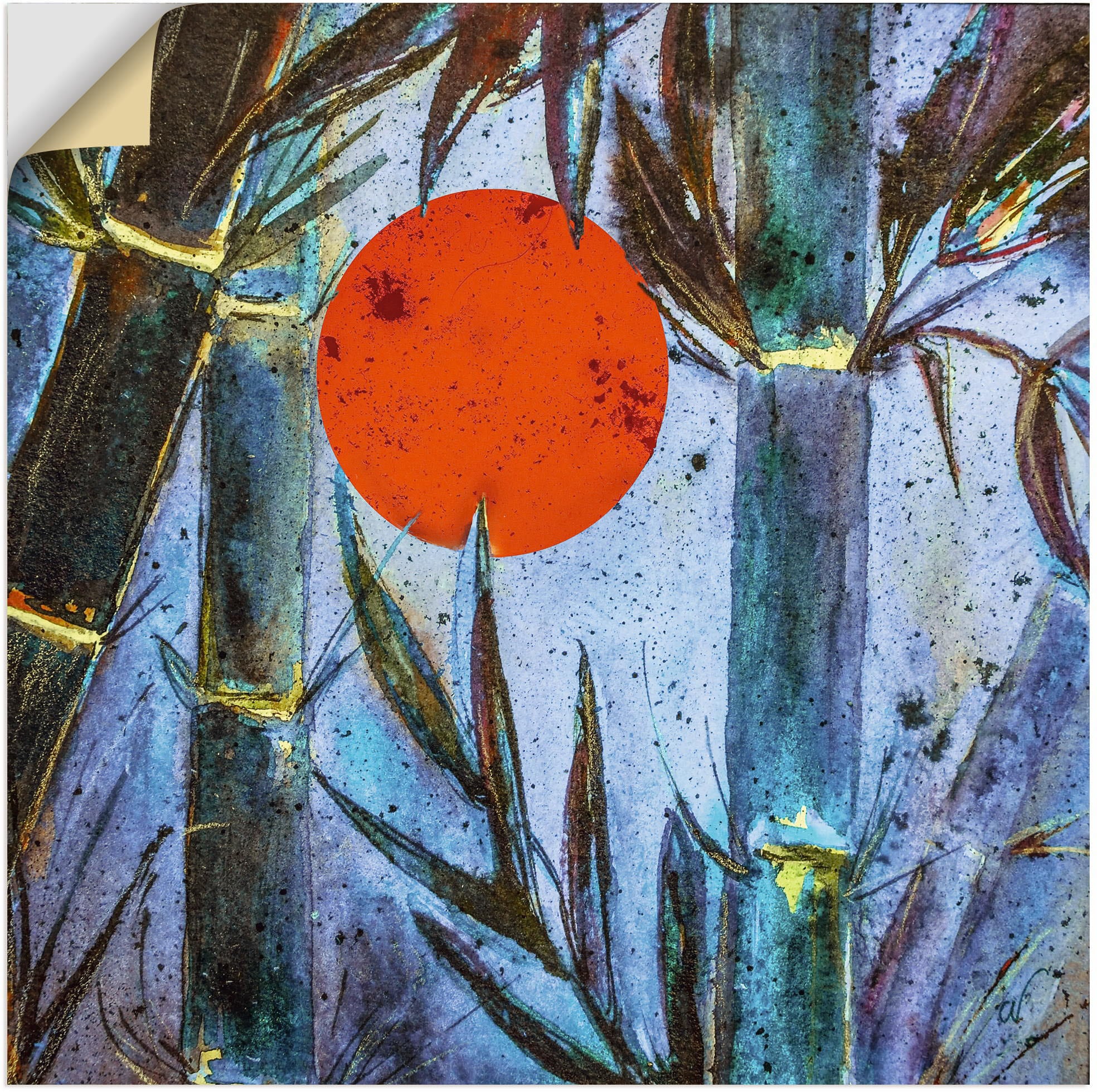 Artland Wandfolie "Bambus im blauen Licht", Arrangements, (1 St.), selbstklebend