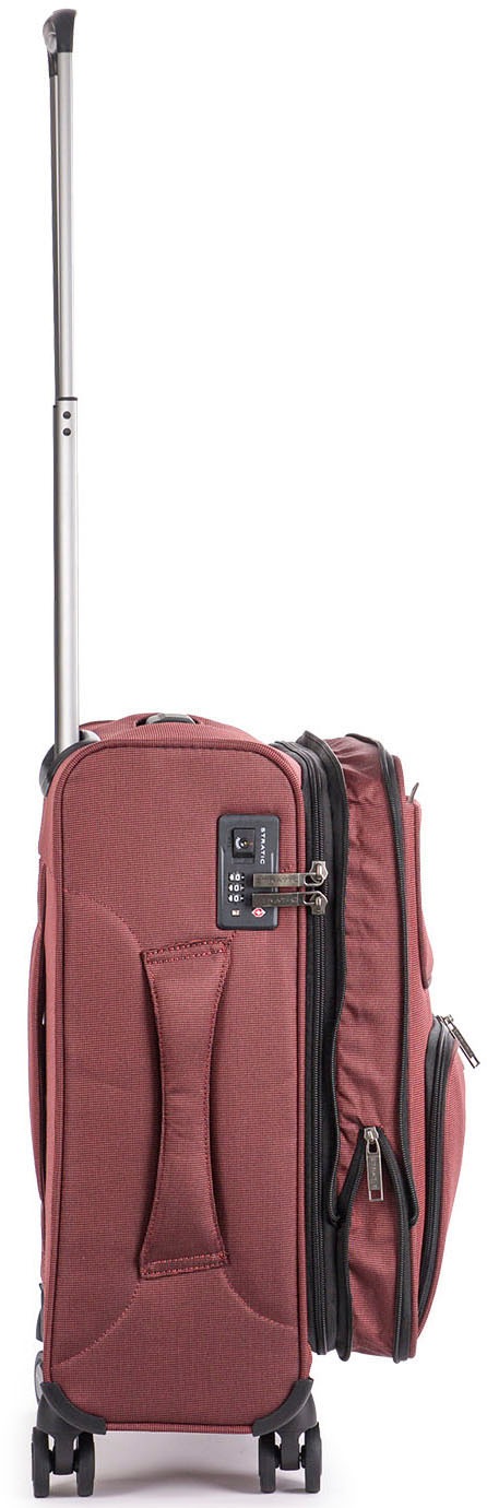 Stratic Weichgepäck-Trolley »Bendigo Light + S, redwine«, 4 Rollen, Handgepäck Reisekoffer Reisegepäck TSA-Zahlenschloss