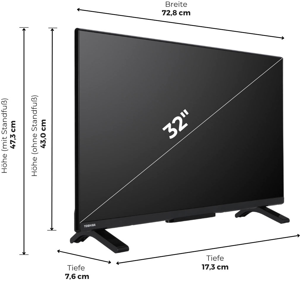Toshiba LED-Fernseher »32WV2F63DA« 80 cm/32 ″ HD ready Smart-TV