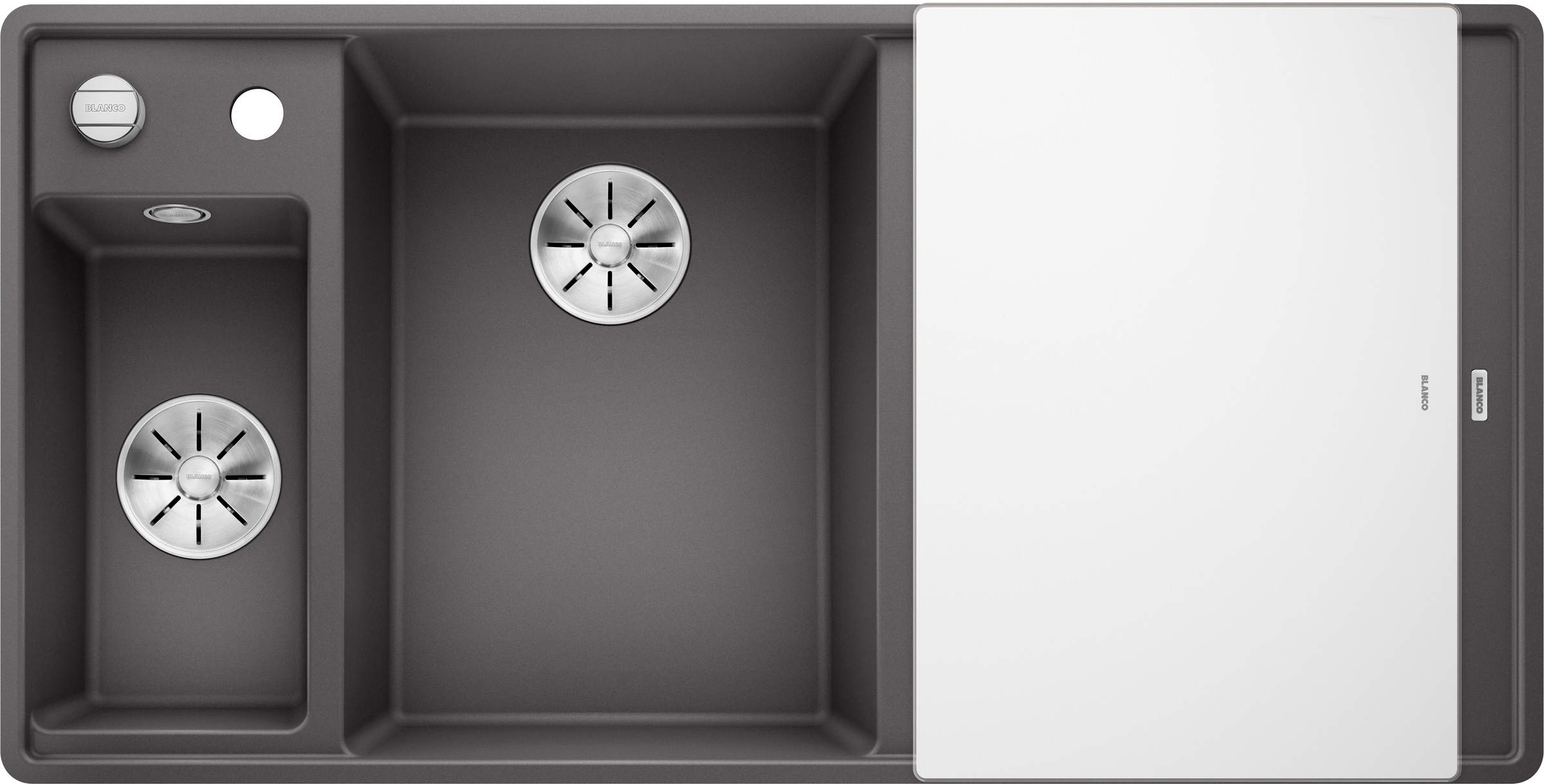 Thumbnail - Blanco Granitspüle "AXIA III 6 S-F" 1 Stk. tlg. inklusive gratis Glasschneidebrett und Edelstahl-Schale