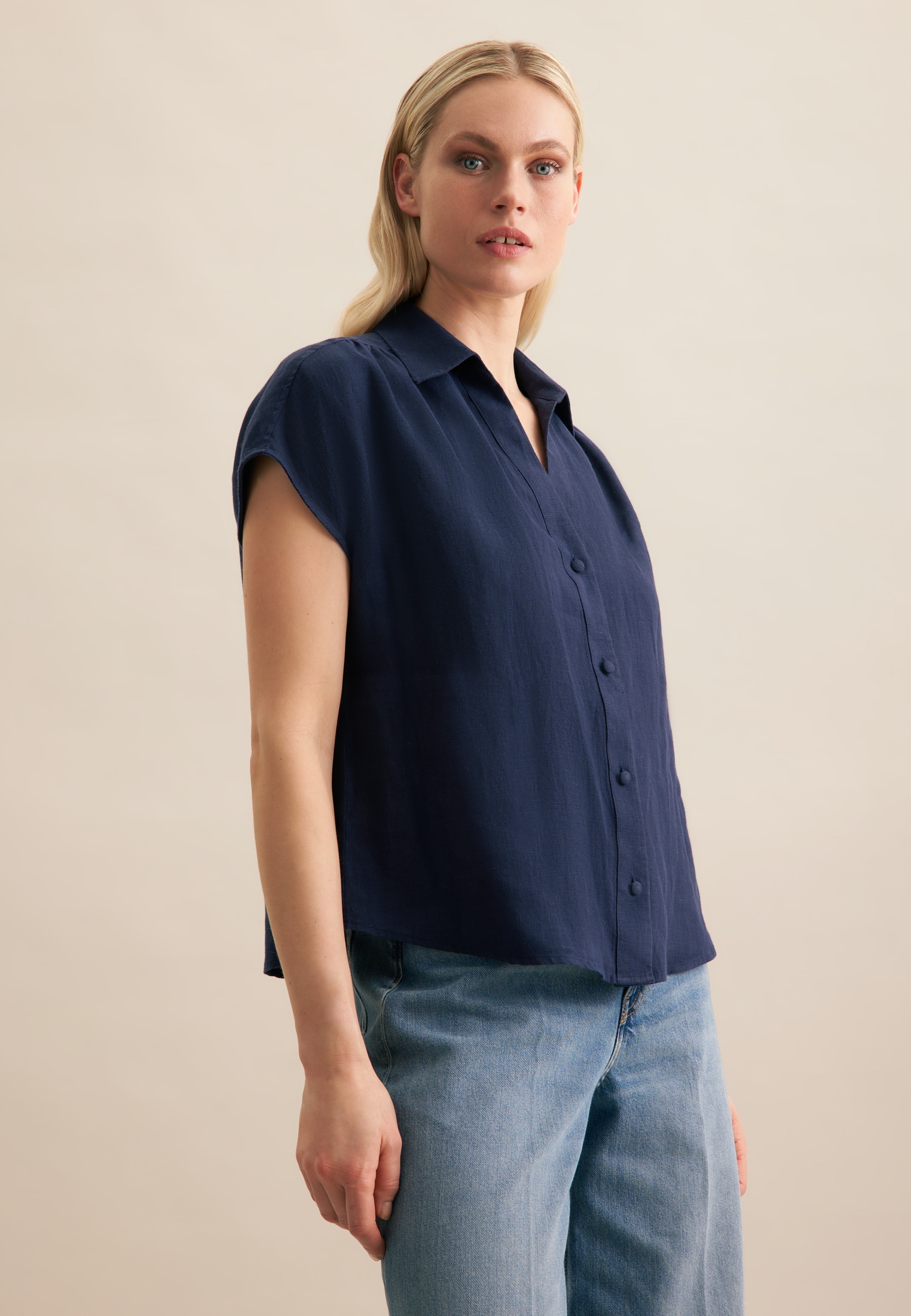 seidensticker Hemdbluse "Schwarze Rose", Ohne Arm Kragen Uni günstig online kaufen