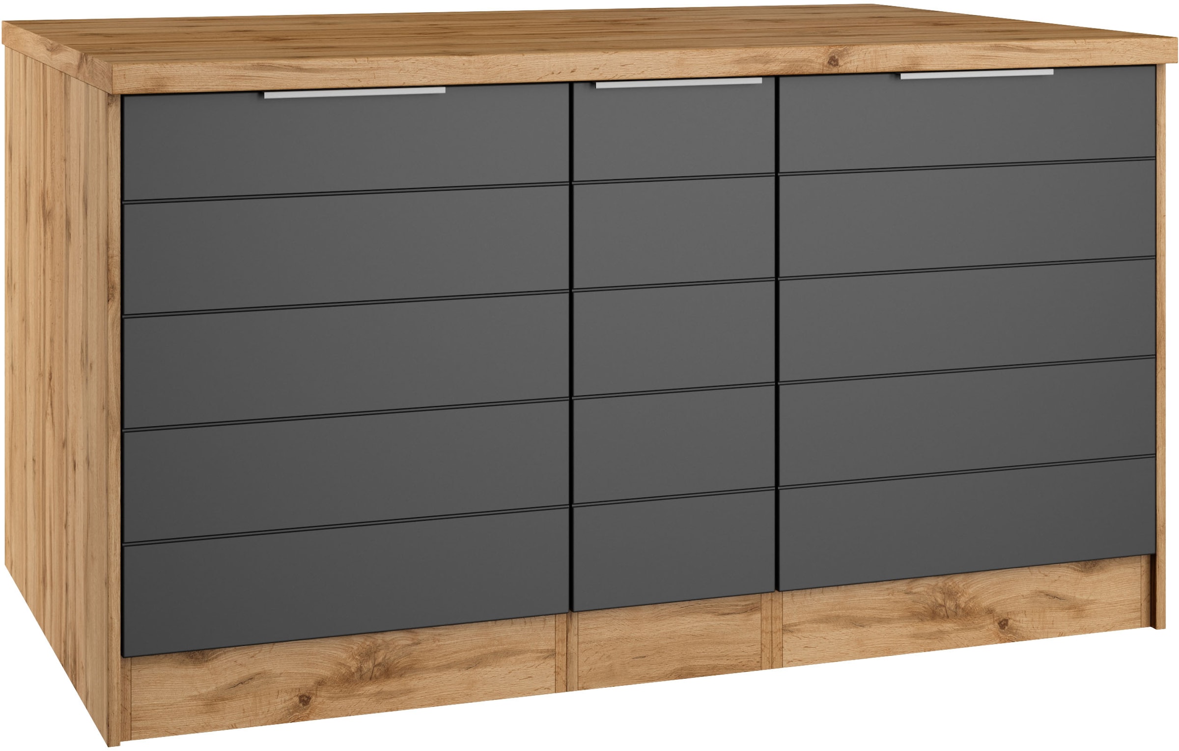 KOCHSTATION Kücheninsel »KS-Luhe, Breite 153 cm, mit Flaschenregal«, MDF-Fronten, Arbeitsplatte 38mm stark