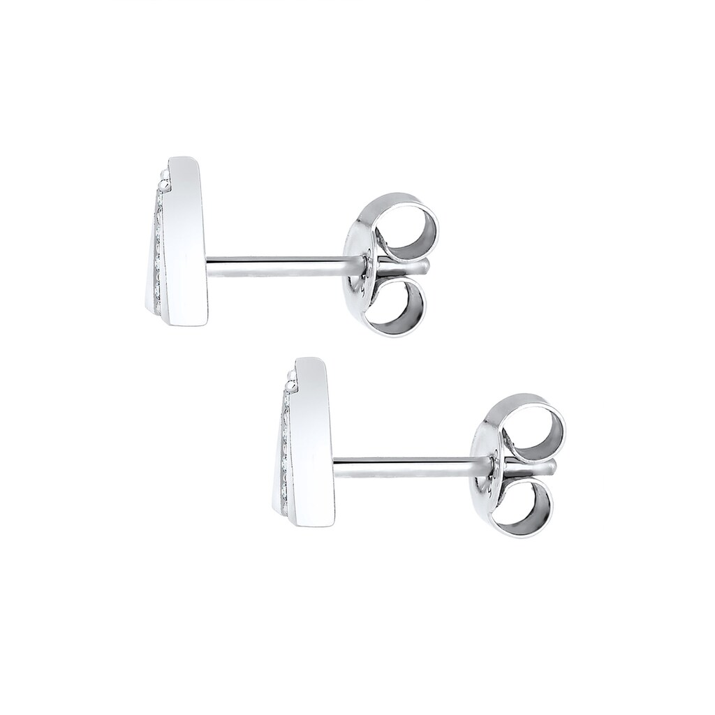 Elli DIAMONDS Paar Ohrstecker »Stecker Geo Dreieck Diamant (0.04 ct.) 925 Silber«