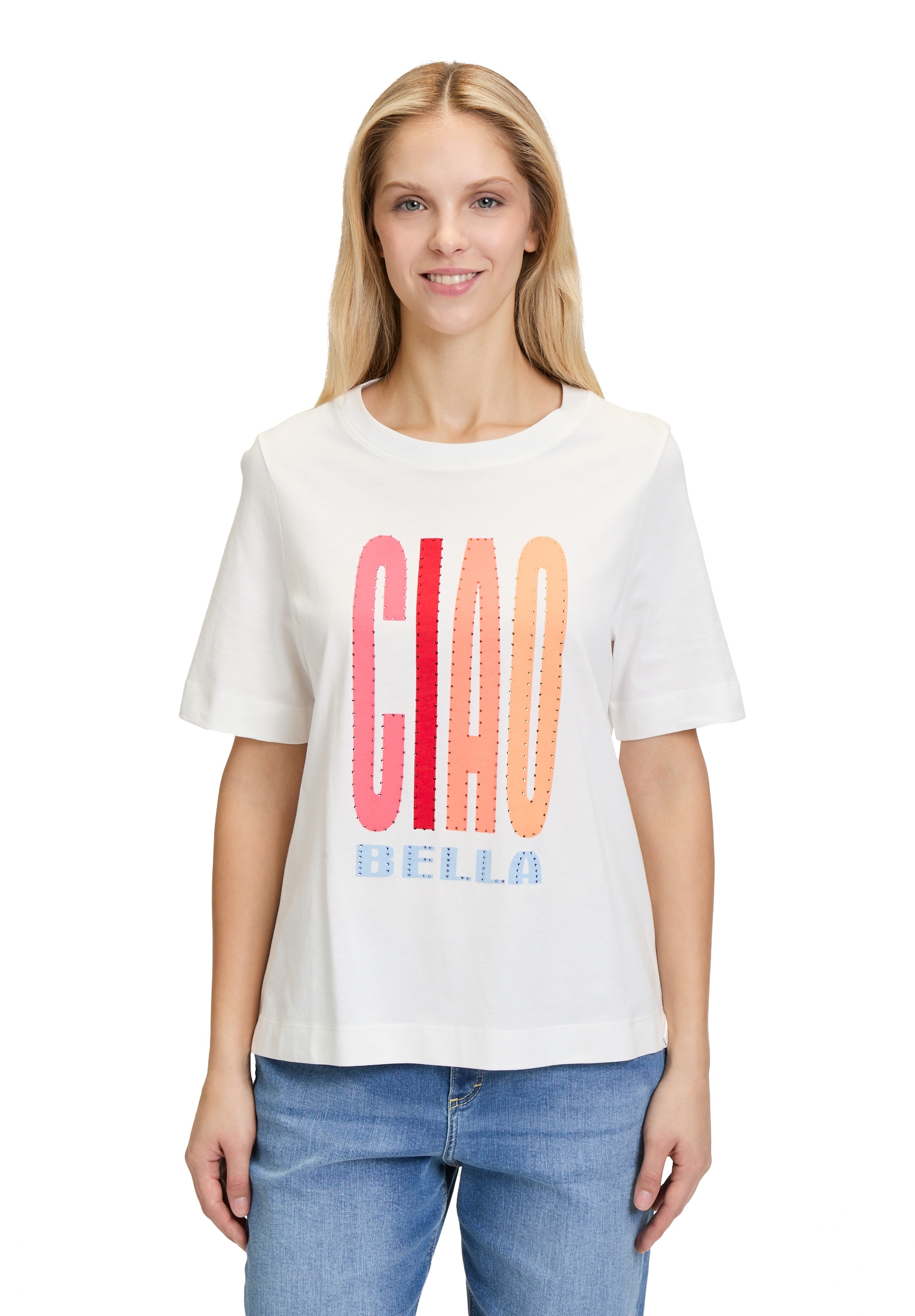Cartoon Kurzarmshirt "Cartoon Damen Printshirt mit Rundhalsausschnitt", (1 günstig online kaufen
