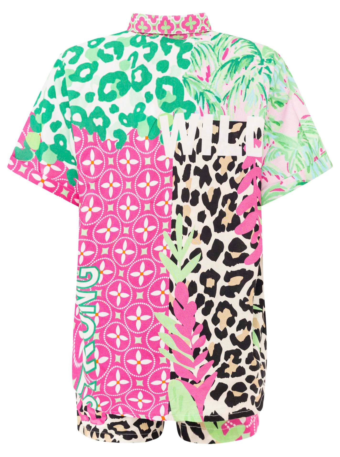 Zwillingsherz Shirtbluse »"Wild Jungle"«, Set mit Bluse und Shorts mit Tasseln aus Viskose