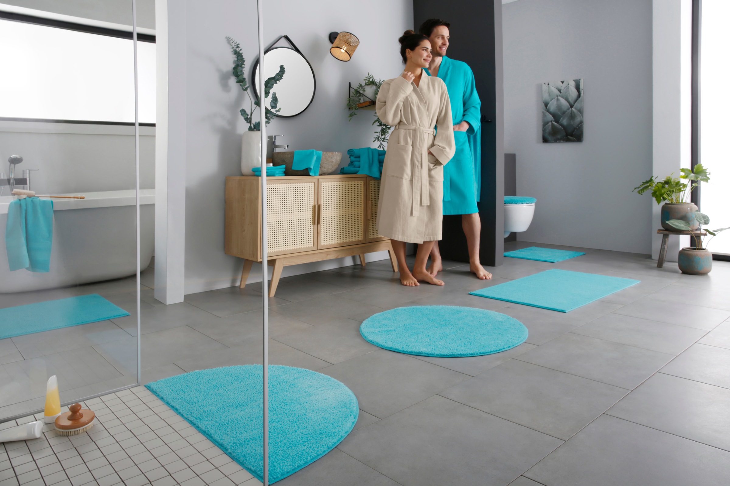 OTTO home Badematte "Vanessa, Badvorleger, Badezimmer Teppich" Höhe 10 mm r günstig online kaufen