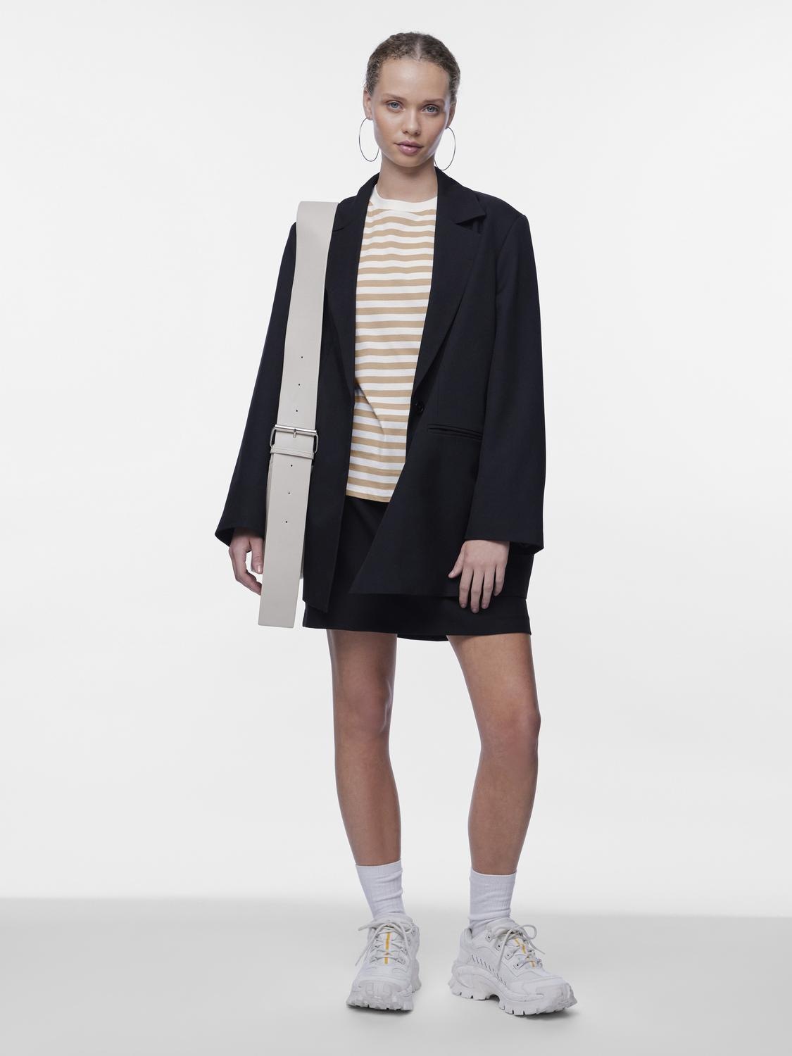 pieces Kurzarmshirt »PCRIA SS TEE STRIPES NOOS BC« Baumwolle, regular fit