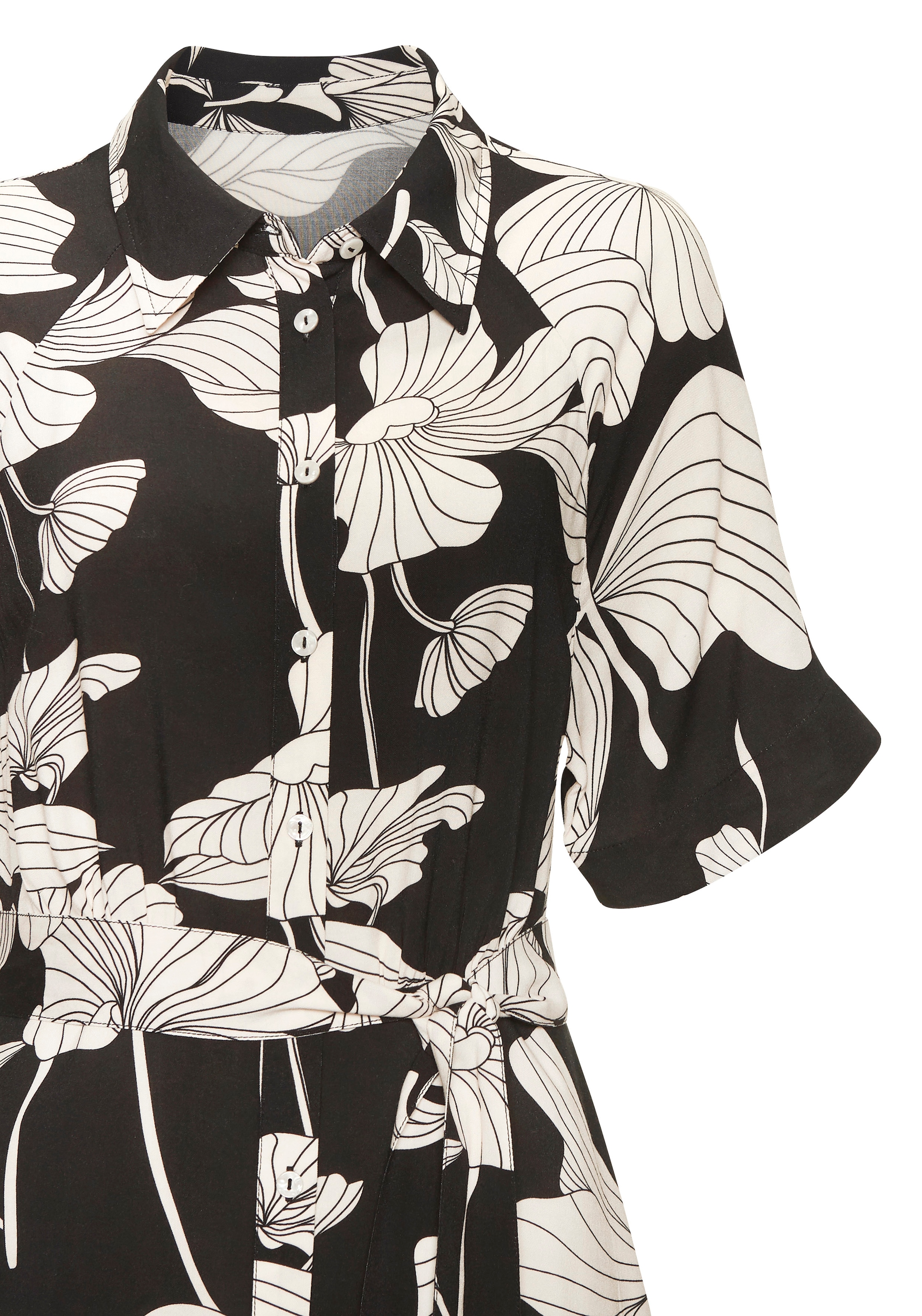 Vivance Hemdblusenkleid, (mit Bindegürtel), mit Blumendruck