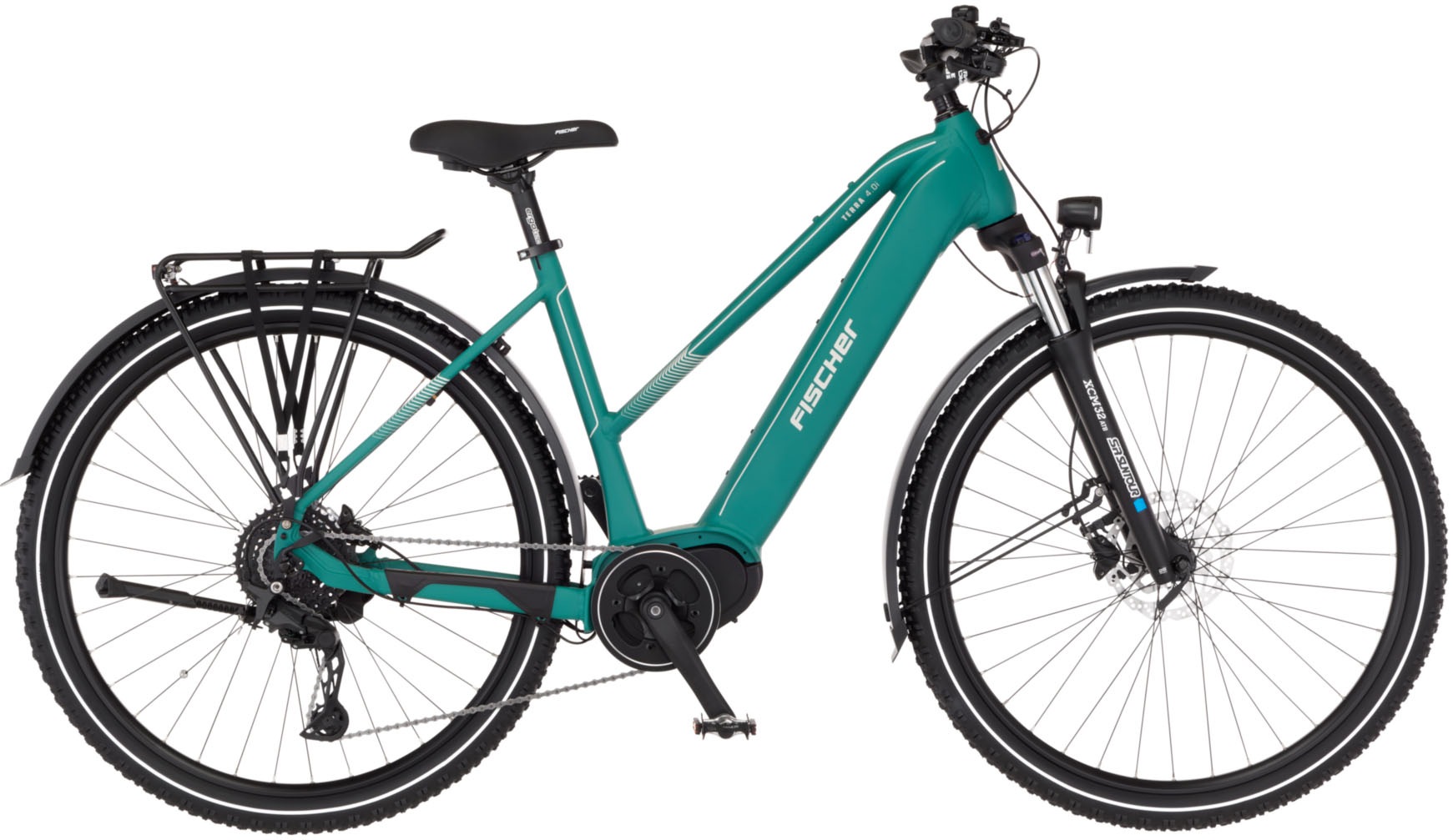 E-Bike FISCHER FAHRRAD "TERRA 4.0i 630 50" Gr. 50, grün, Elektrofahrräder, 50cm, 29 Zoll (73,66cm), Pedelec, Elektrofahrrad für Damen und Herren