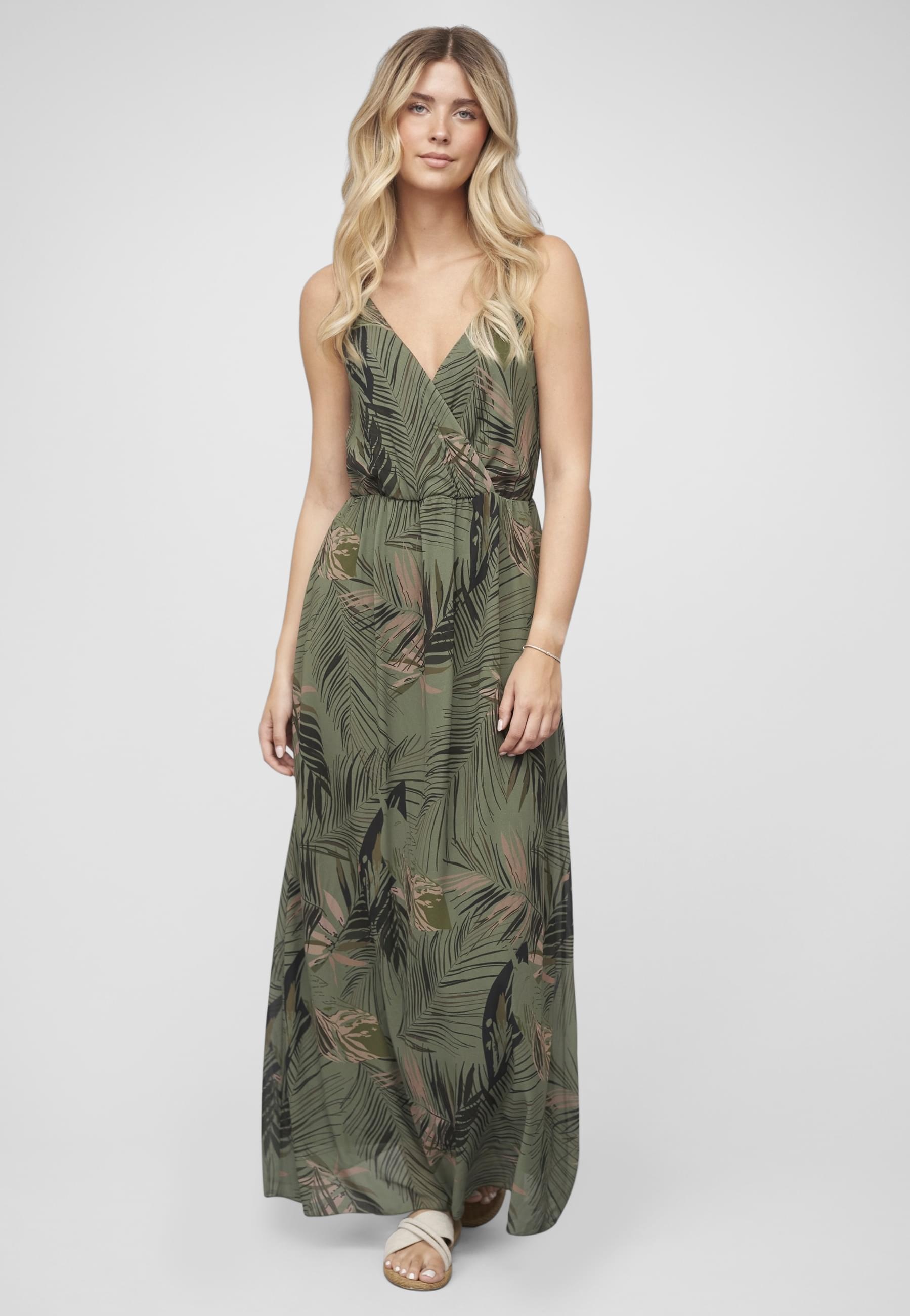 CLOUD 5IVE Shirtkleid »CLOUD 5IVE 2-Layered Maxi-Dress Tropical Print« 1 Stk. tlg.