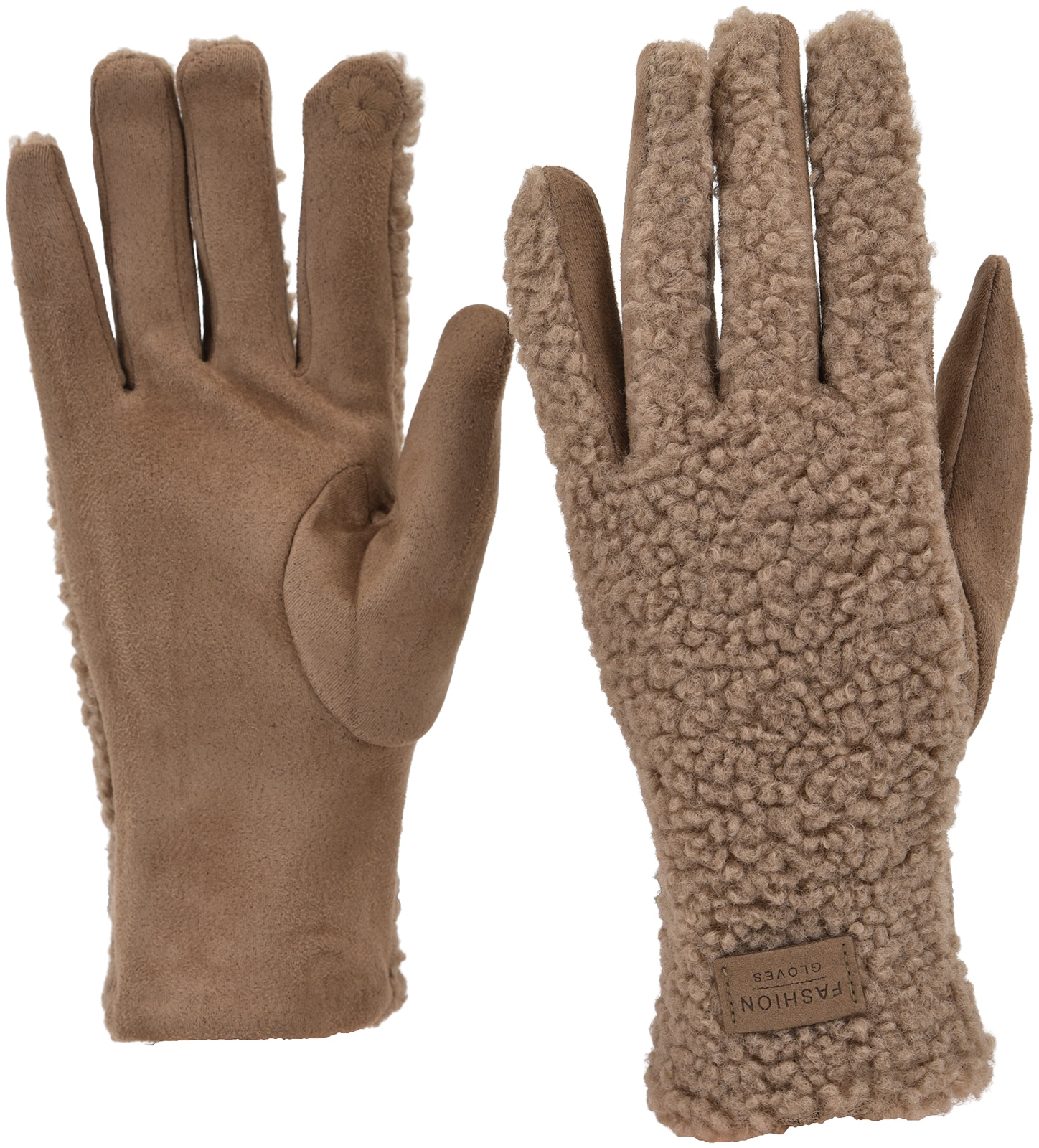 styleBREAKER Fleecehandschuhe "Touchscreen Handschuhe mit Teddyplüsch" 1 Stk.