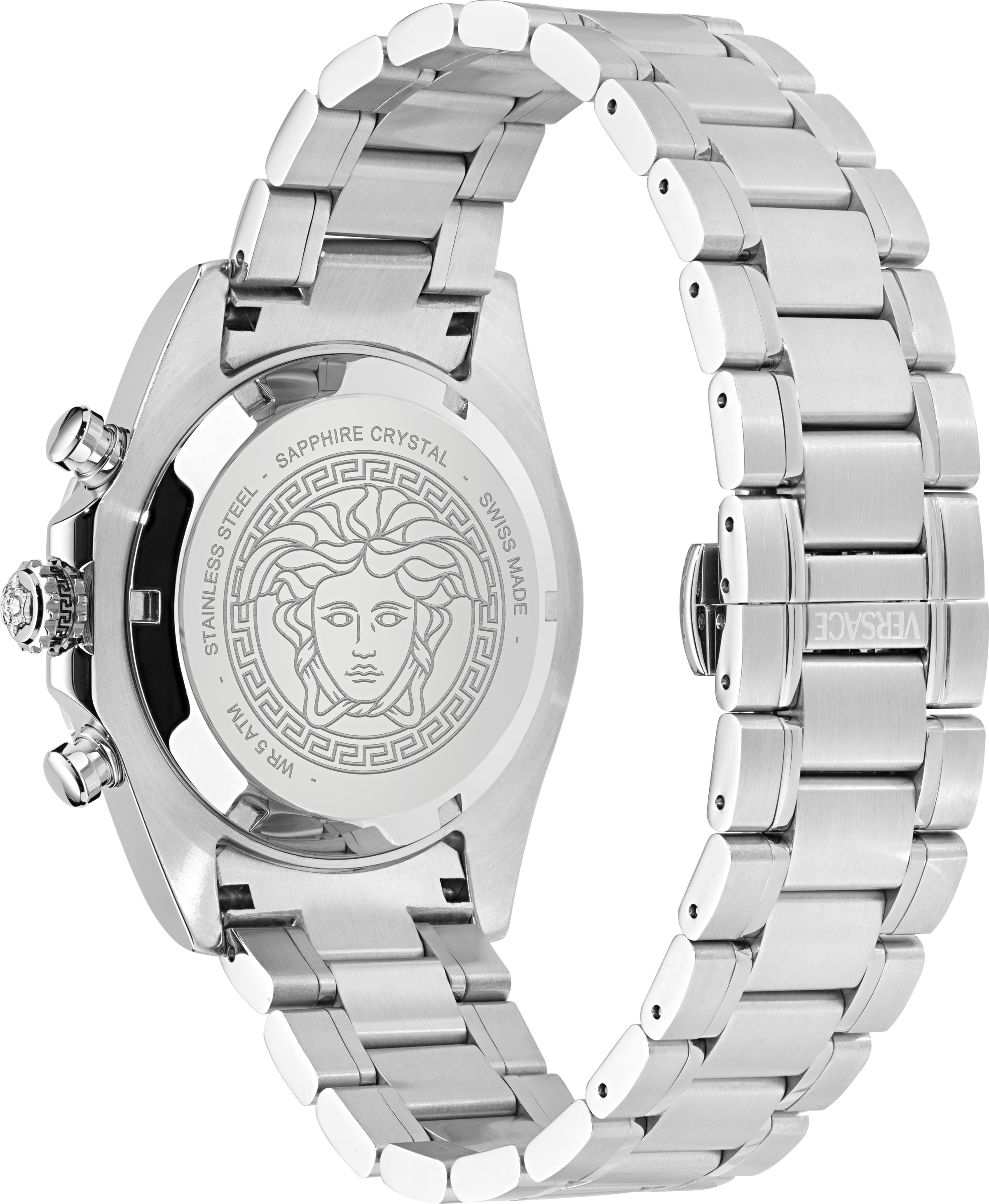 Versace Chronograph »VERSACE CHRONO X«, Quarzuhr, Armbanduhr, Herrenuhr,Swiss Made,Edelstahlband,Stoppfunktion