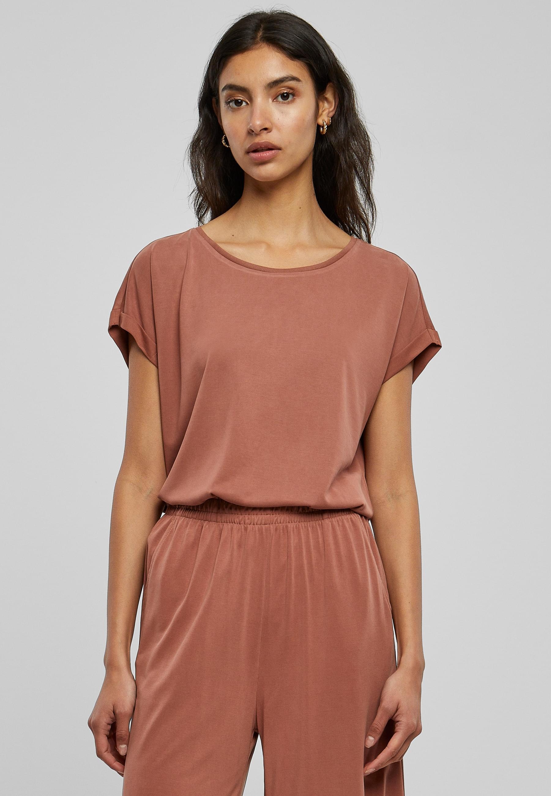 URBAN CLASSICS Kurzarmshirt »Urban Classics Damen Ladies Modal Extended Shoulder Tee«, (1 tlg.)