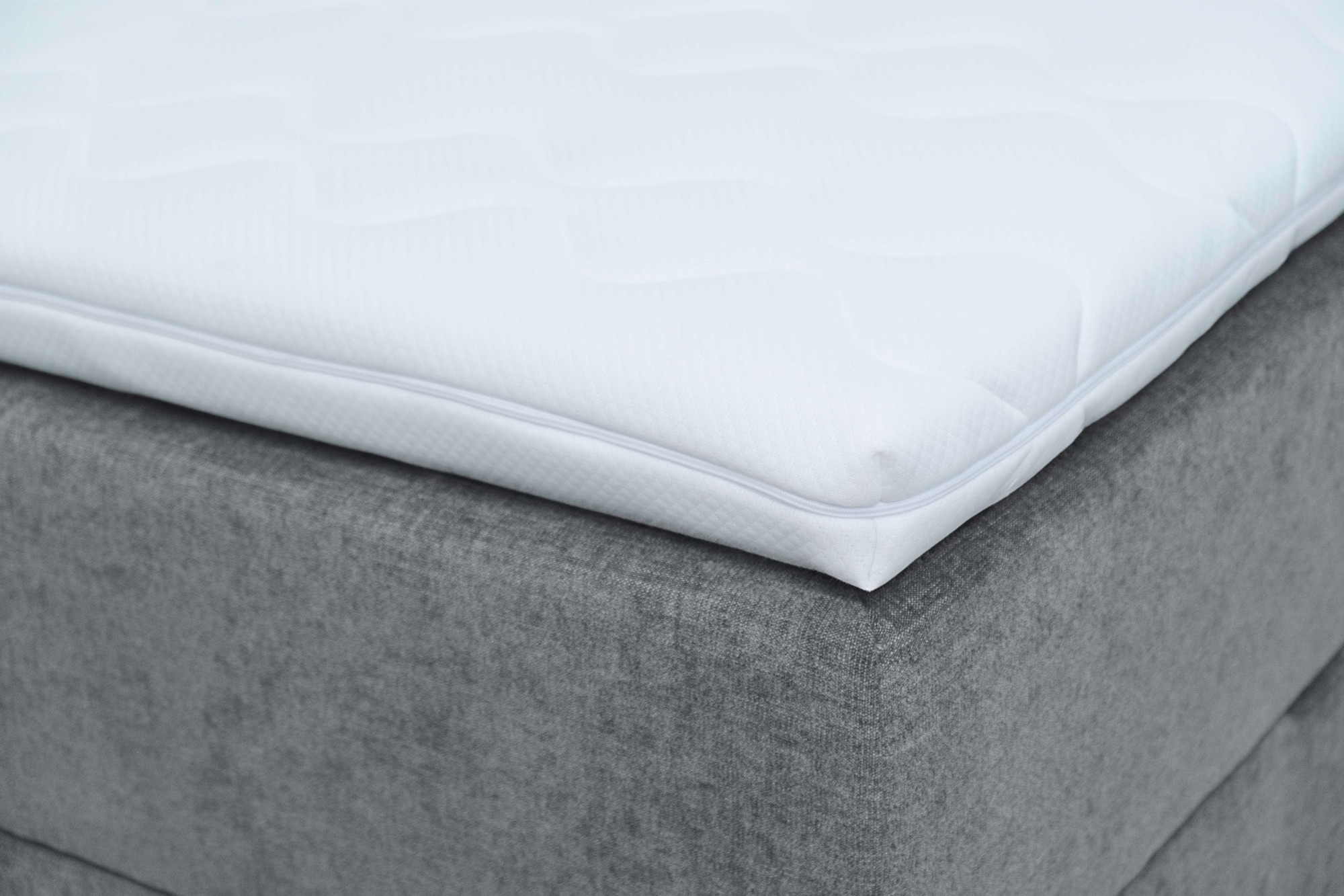 OTTO home Boxbett »Fennor, Doppelbett, Polsterbett, Federkernbett, Komforbett, 160/180 cm« Boxbett: 5-Z-Taschenfederkern im Unterbau, Härtegrad 3, inkl. Topper