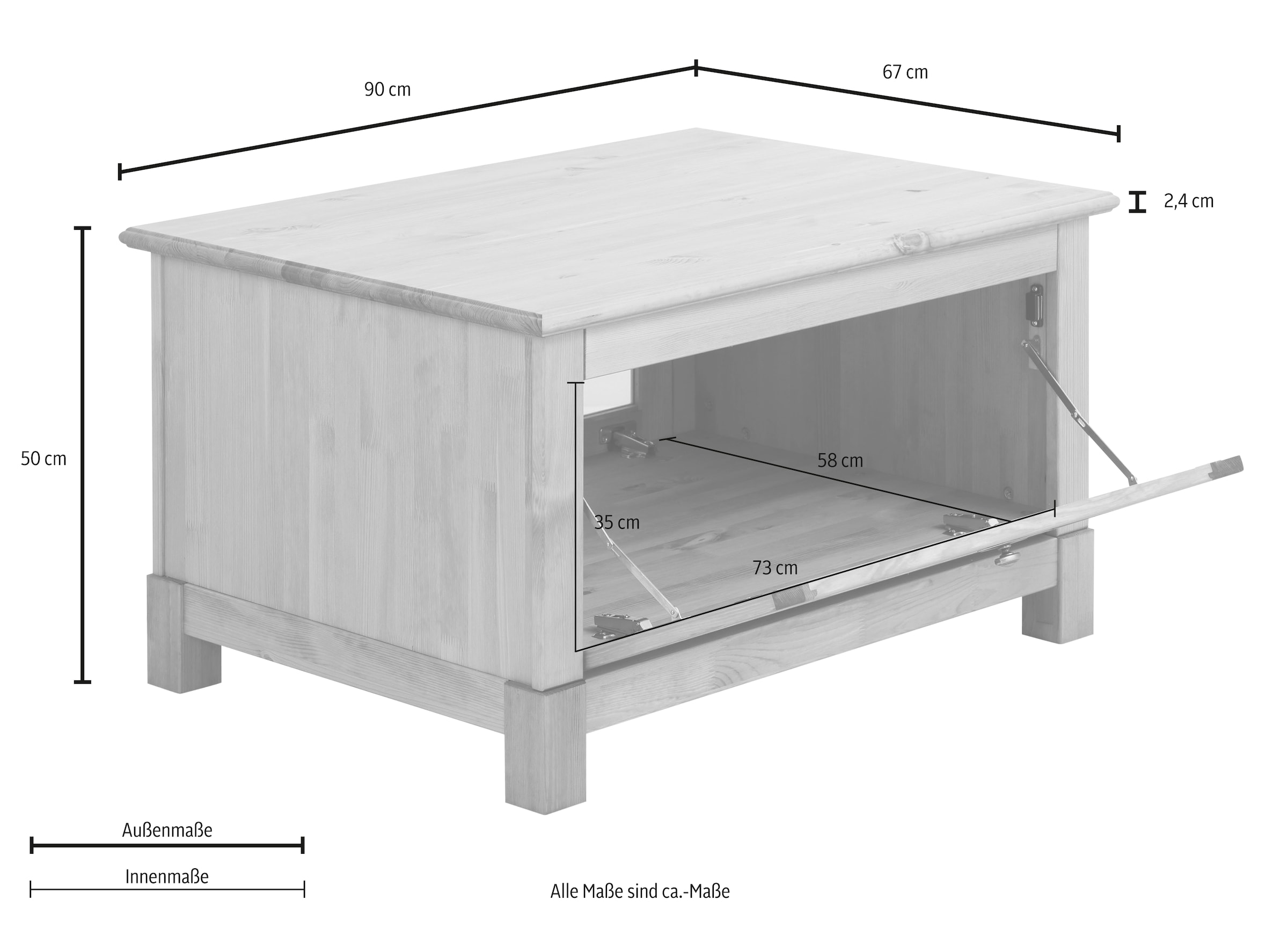 Home affaire Couchtisch »Rauna«, Breite 90 cm.