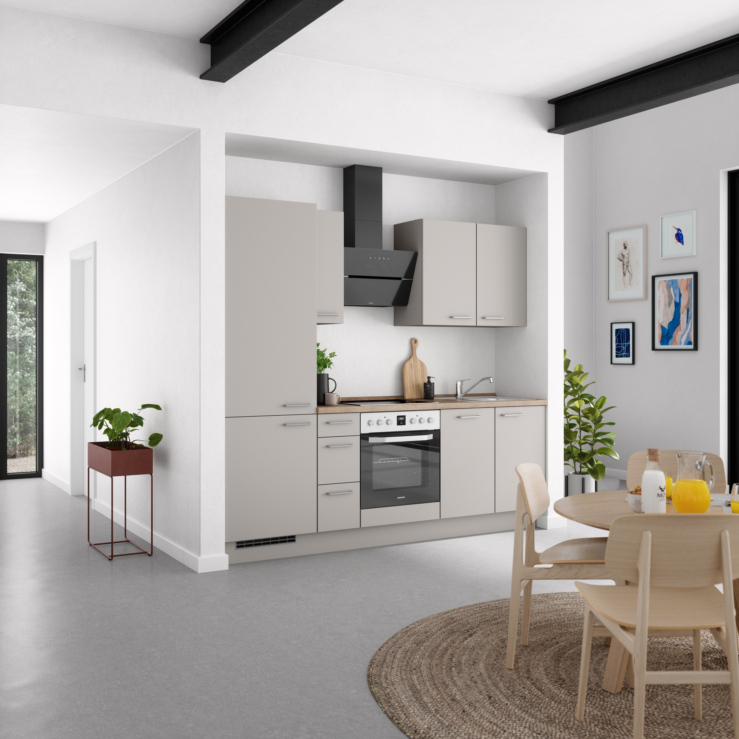 nobilia® Küchenzeile »"Touch II"«, vormontiert, Ausrichtung wählbar, Breite 240 cm, wahlw. mit E-Geräten