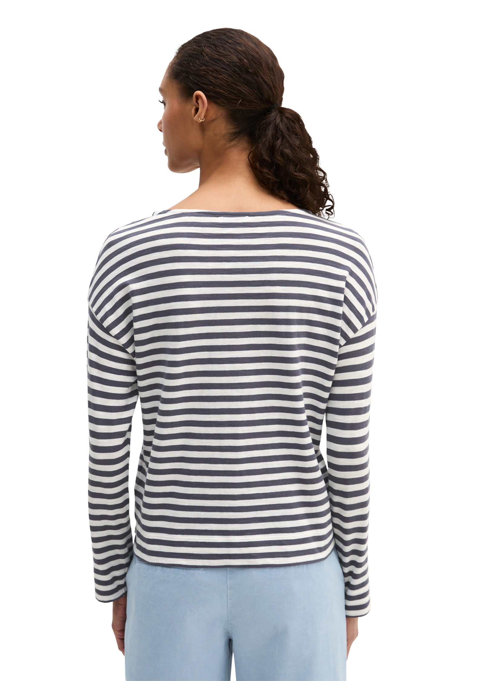 Marc OPolo Langarmshirt Ringel-Longsleeve regular fit aus Slubjersey günstig online kaufen