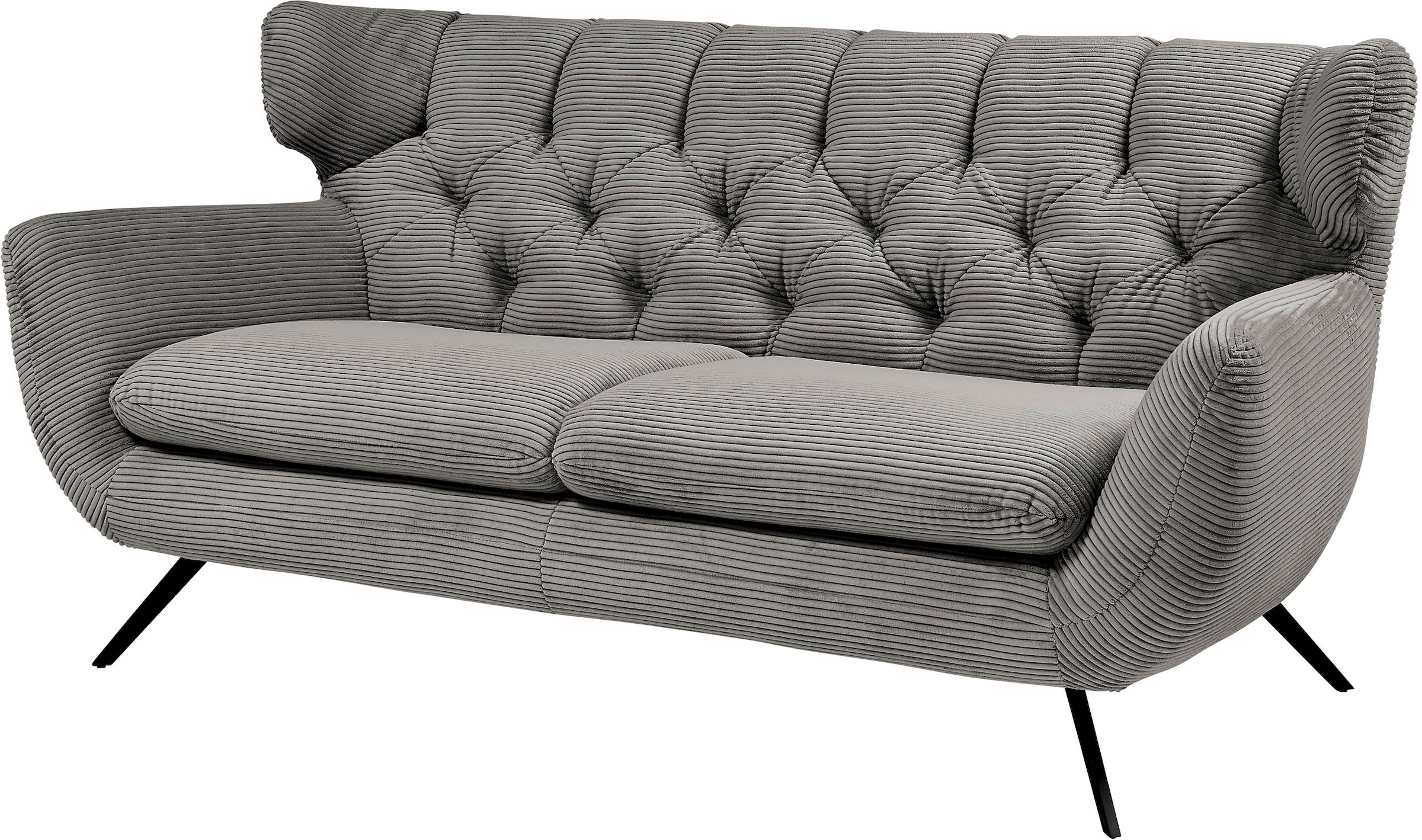 3C Candy 2,5-Sitzer "Beatrice, extravagantes Megasofa, bequem, Küchensofa, Breite 200cm" mit Rückensteppung im Rautenmuster, in Samt Optik oder in Breitcord