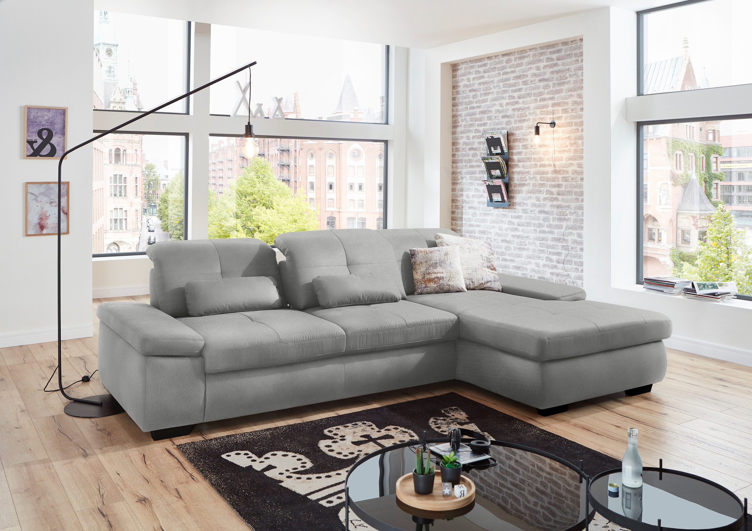 Thumbnail - Die PlanBar Ecksofa "MP-IN16012 L-Form, mit Federkern-Polsterung", inkl. Sitztiefenverstellung, wahlweise mit weiteren F...