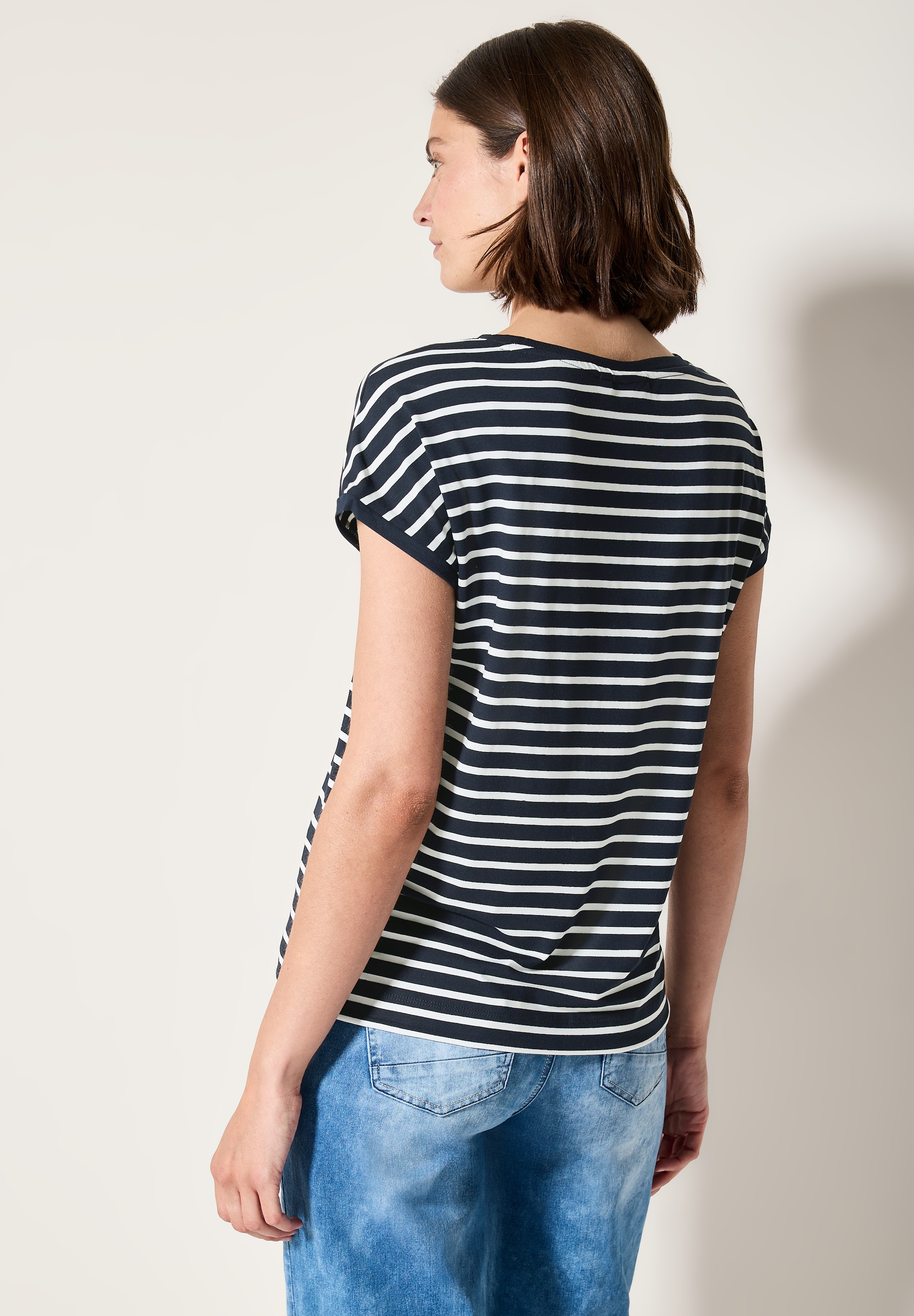 Cecil Rundhalsshirt, mit U-Boot-Ausschnitt