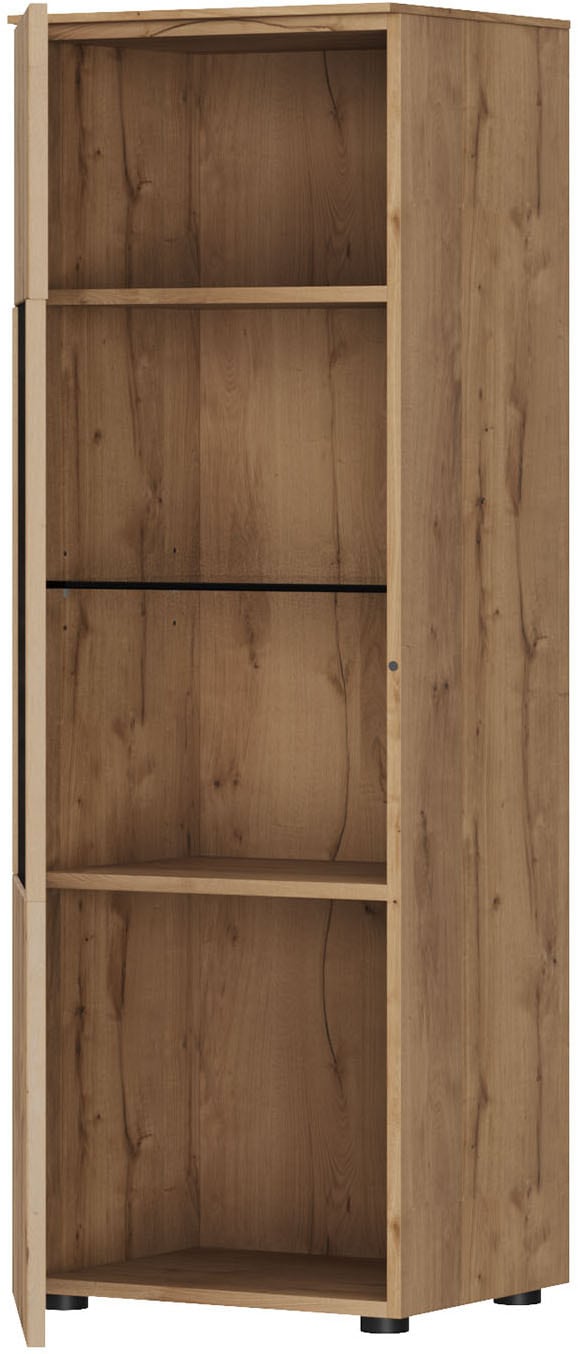 nobilia® Highboard »Avala, 45 x 133 x 37 cm (B/H/T)« aus Echtholzfurnier mit Segmentglastür