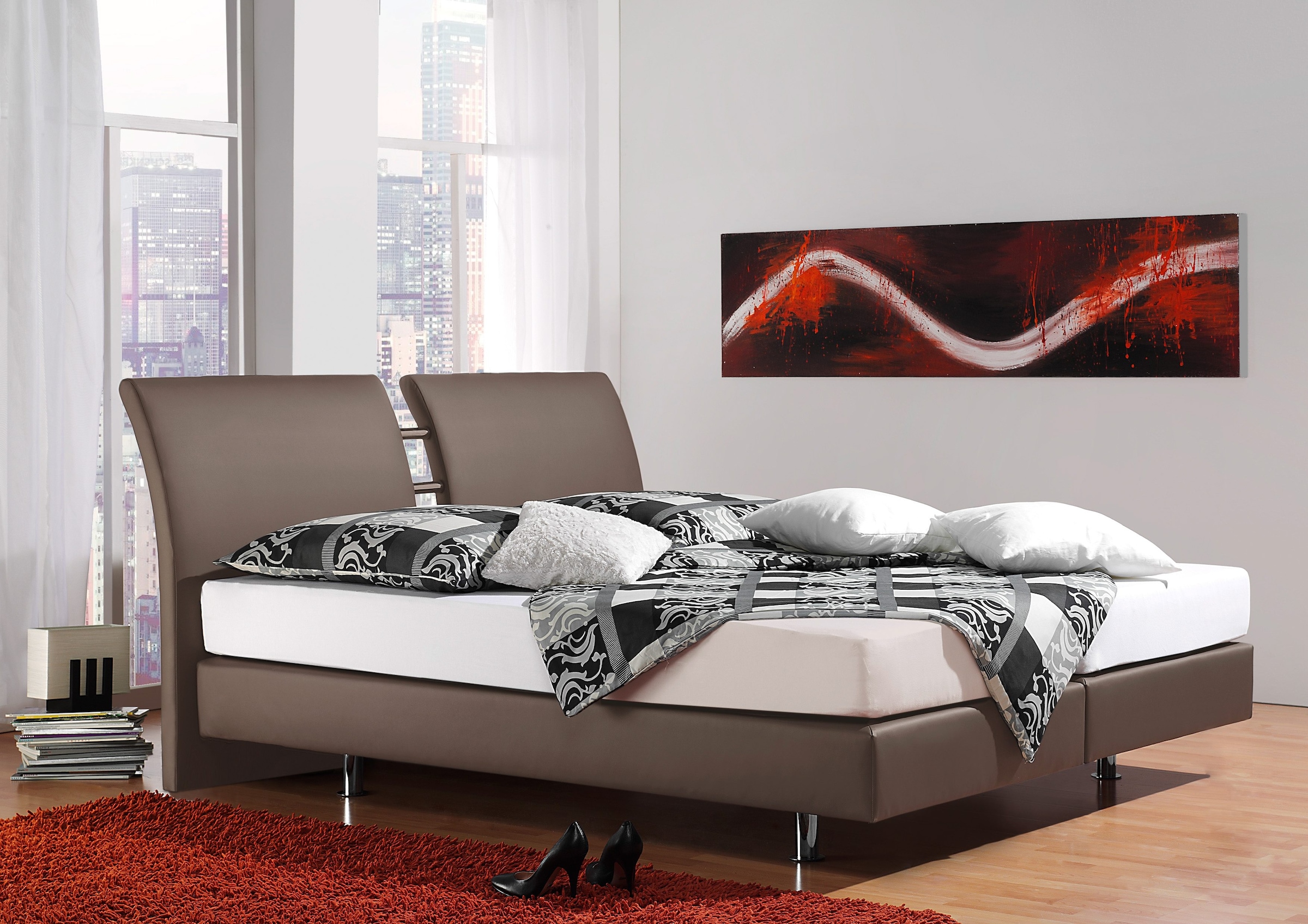 Home affaire Boxspringbett "Polo" in 3 Matratzenarten, 3 Breiten und 4 Farb günstig online kaufen