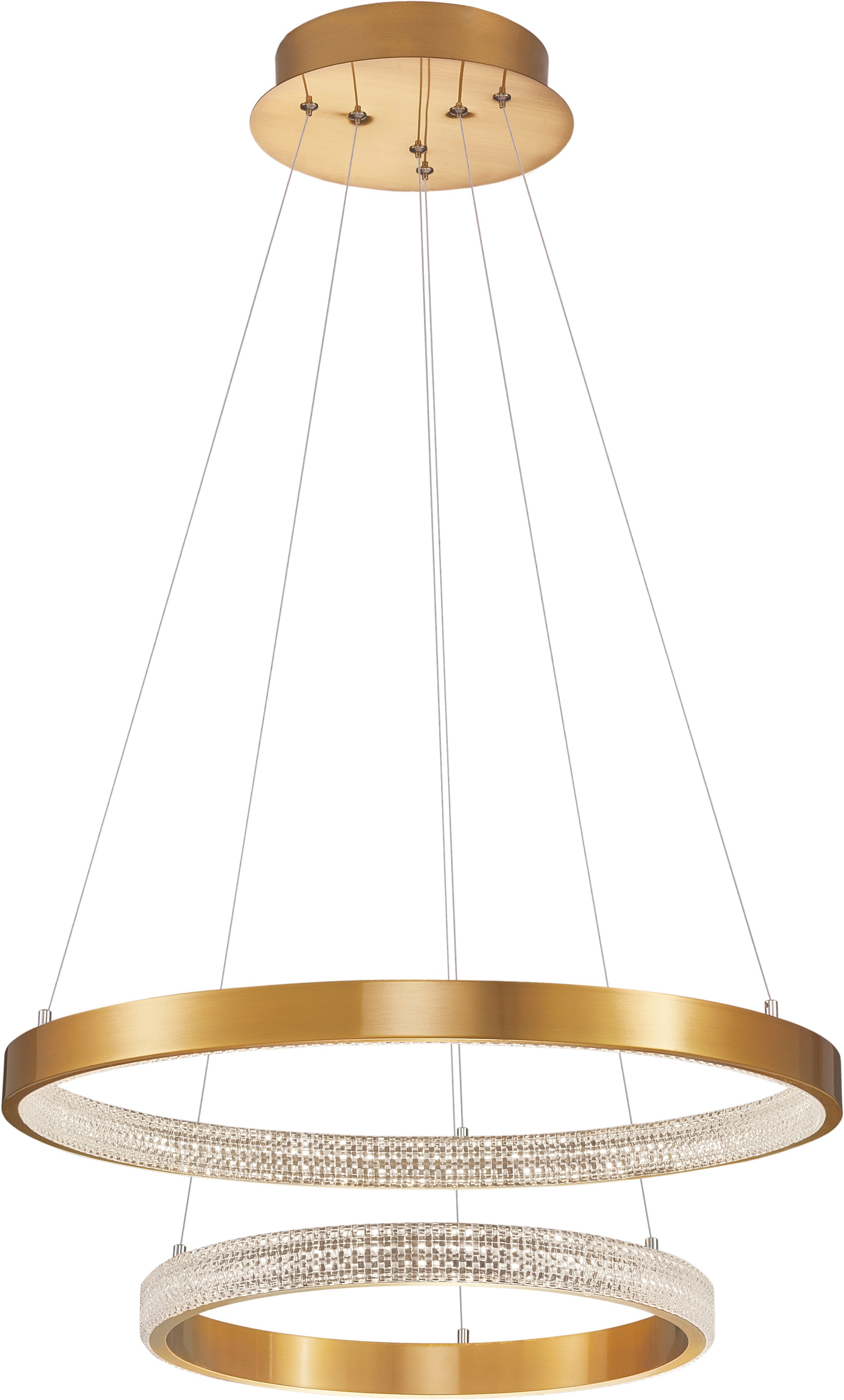 NOVA LUCE LED-Hängeleuchte "PRESTON", gold, 2, Ø 60cm H: 120cm, 1 Stk., Leuchten