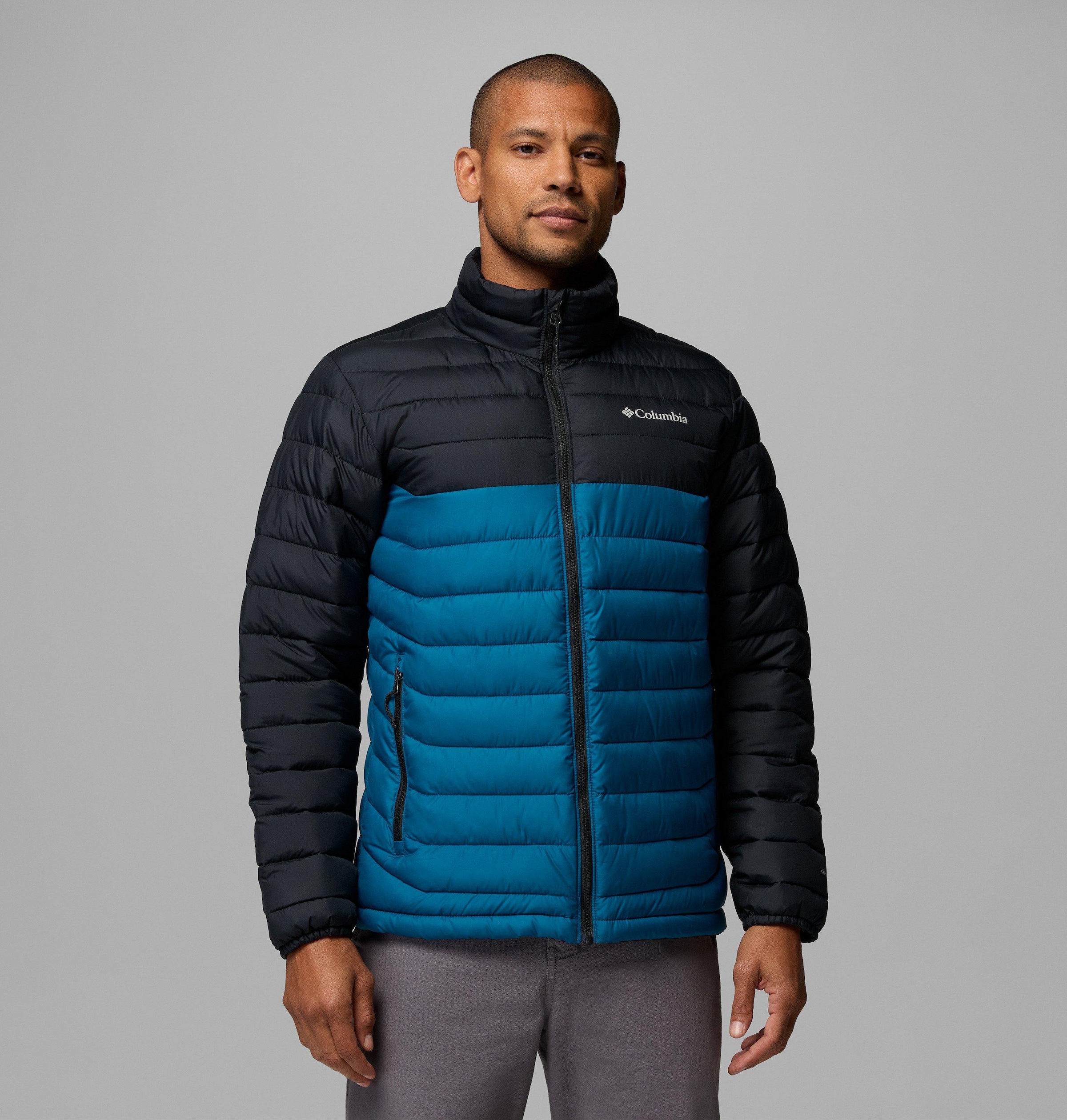 Columbia Steppjacke "Powder Lite II Jacket" mit Kapuze mit fester, verstellbarer Kapuze, wasserabweisend, windabweisend