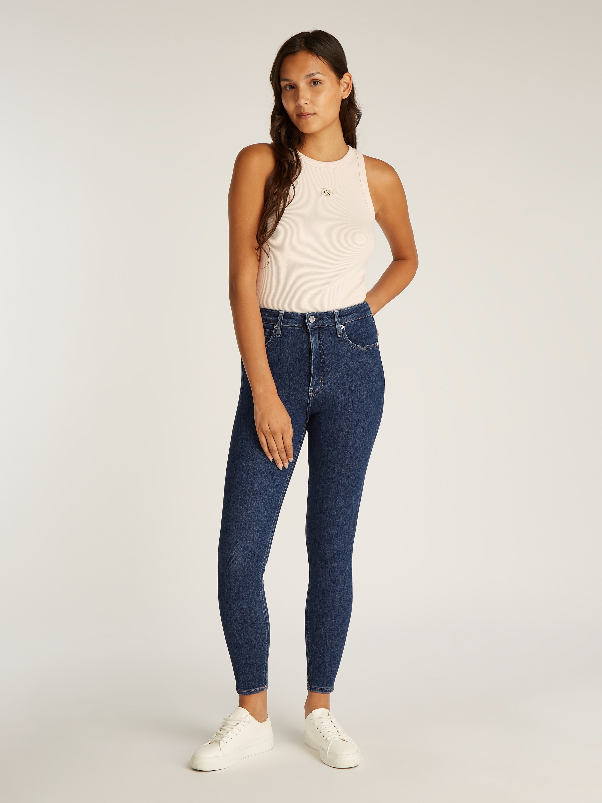 Calvin Klein Jeans Skinny-fit-Jeans »HIGH RISE SUPER SKINNY ANKLE«, in blauer Waschung