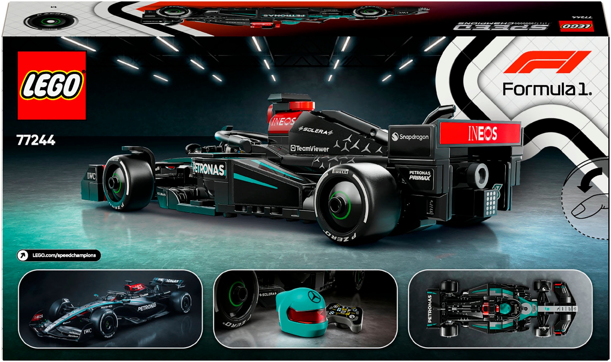 LEGO® Konstruktionsspielsteine »Mercedes-AMG F1® W15 Rennauto (77244), LEGO® Speed Champions«, (267 St.), Made in Europe