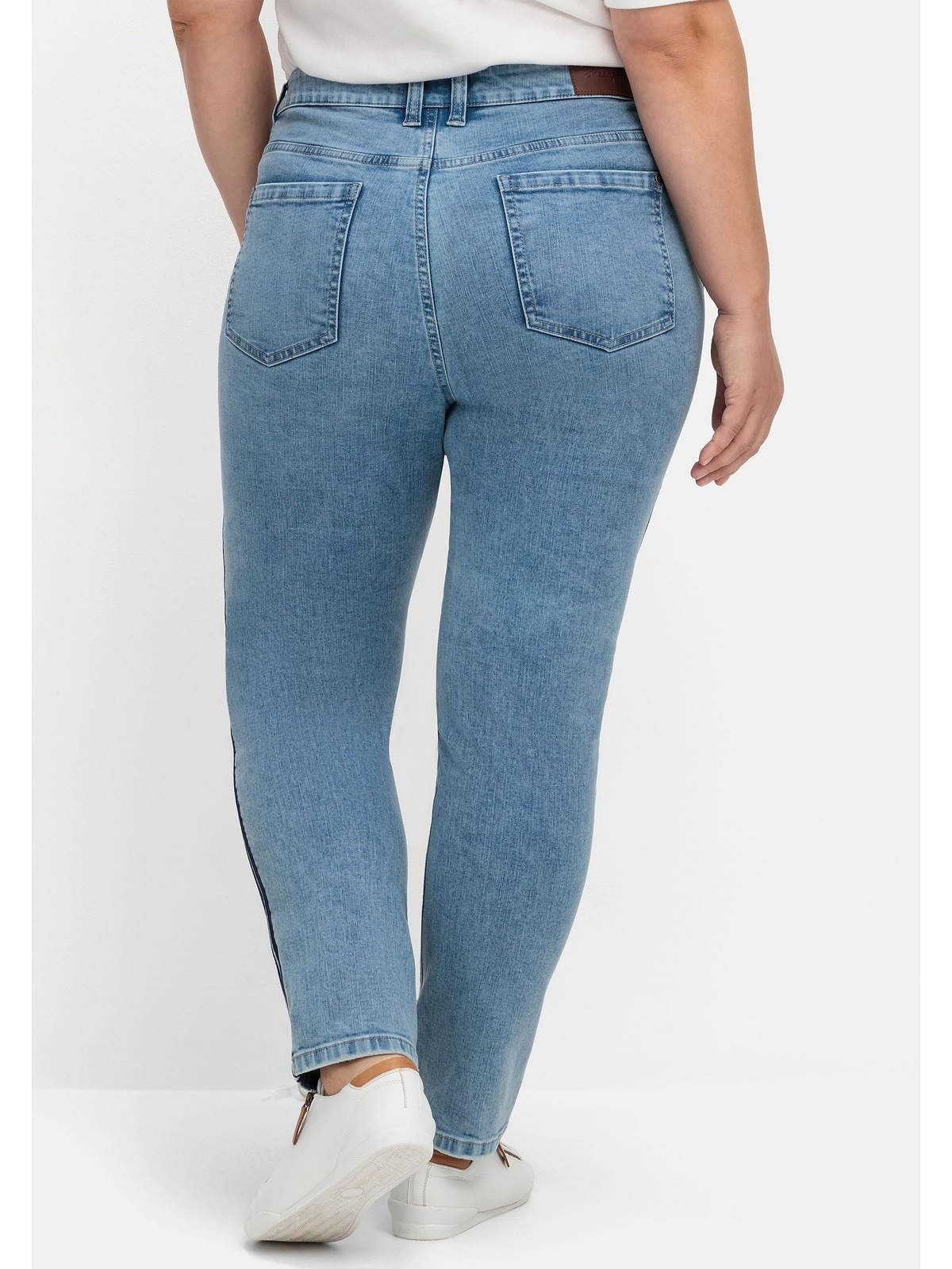 Sheego Stretch-Jeans »Große Größen«, mit seitlichen Galonstreifen