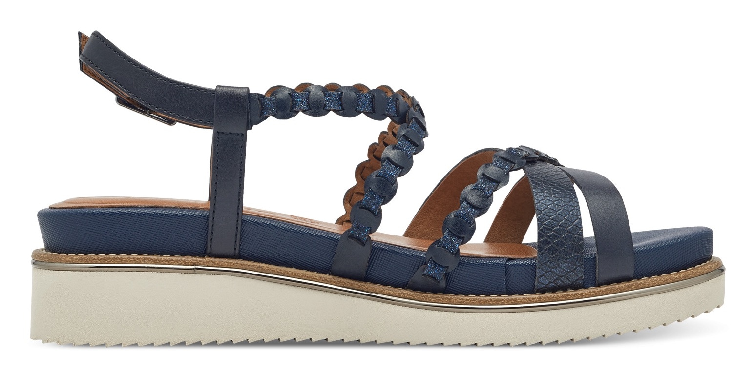 Tamaris Keilsandalette, Riemchensandale, Sommerschuh mit verstellbarer Schnalle